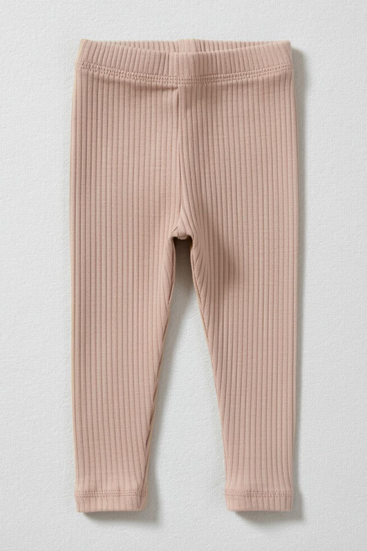 %100 Pamuk Yumuşak Doku Kız Çocuk Tayt