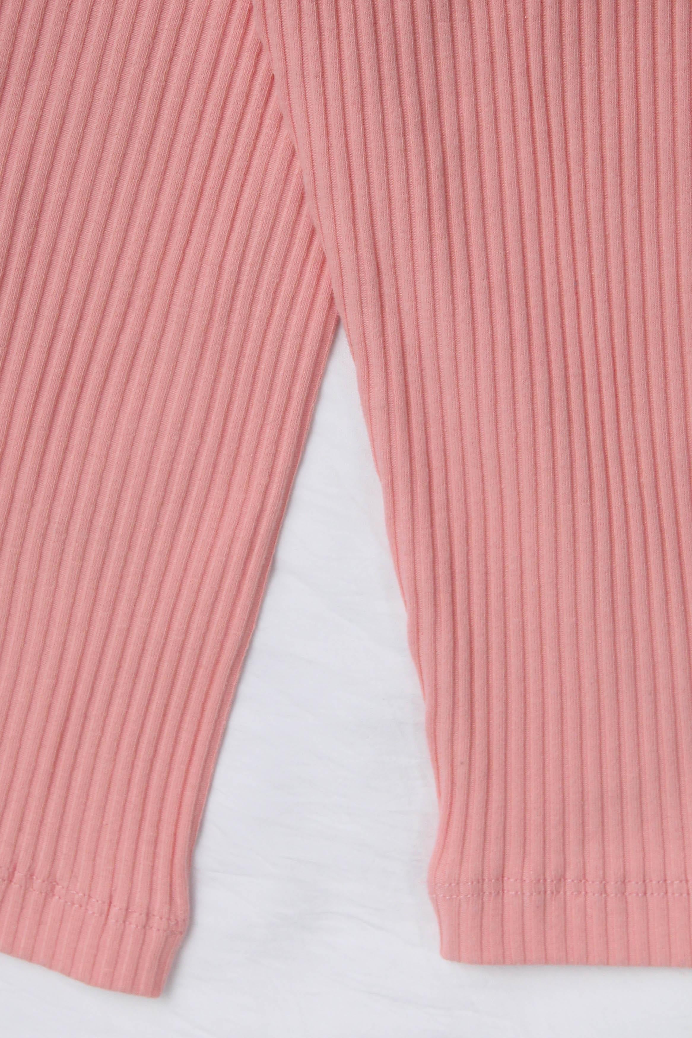 %100 Pamuk Yumuşak Doku Kız Çocuk Tayt Somon - Perendi