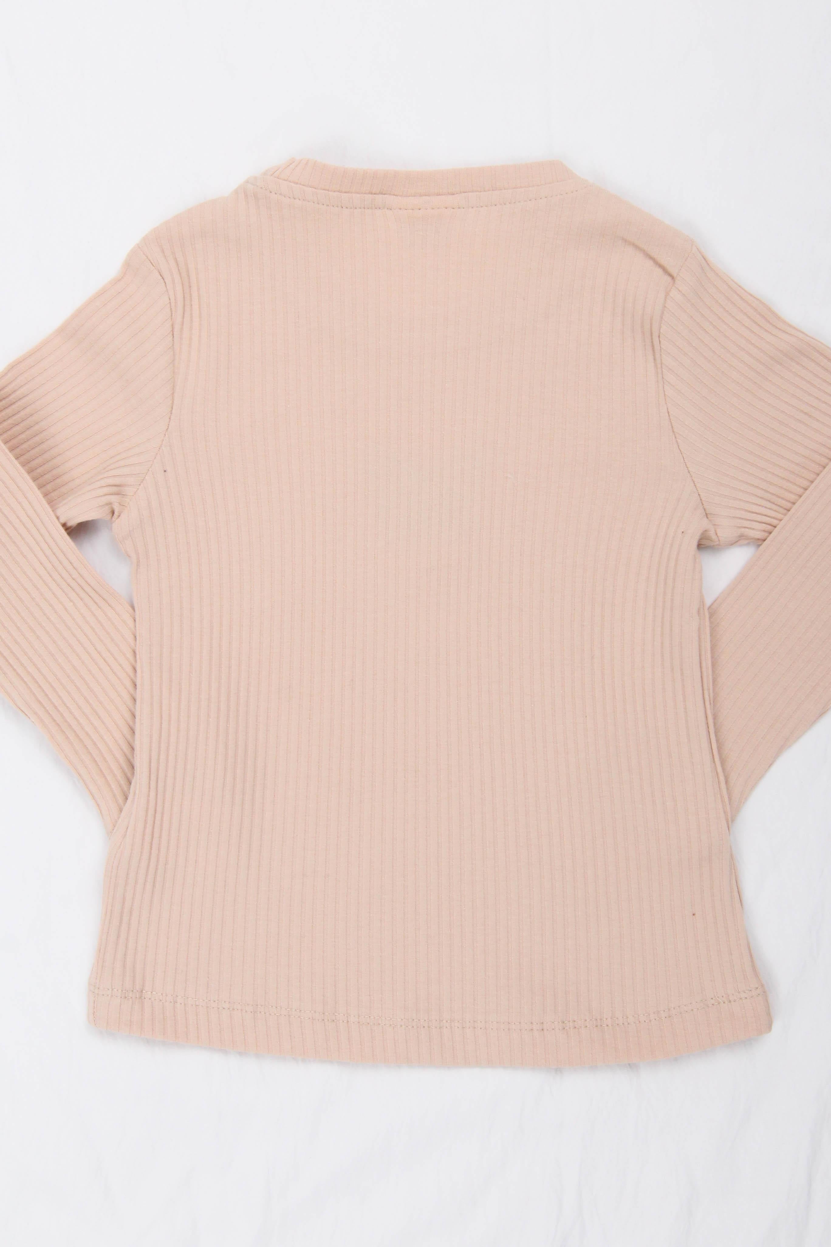 %100 Pamuklu Kelebek Nakışlı Kız Çocuk Sweatshirt Taş - Perendi