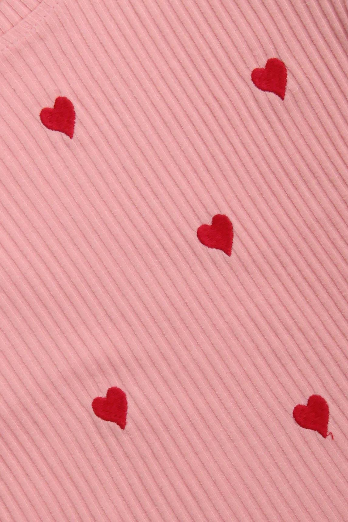 %100 Pamuklu Minik Kalp Nakışlı Kız Çocuk Sweatshirt