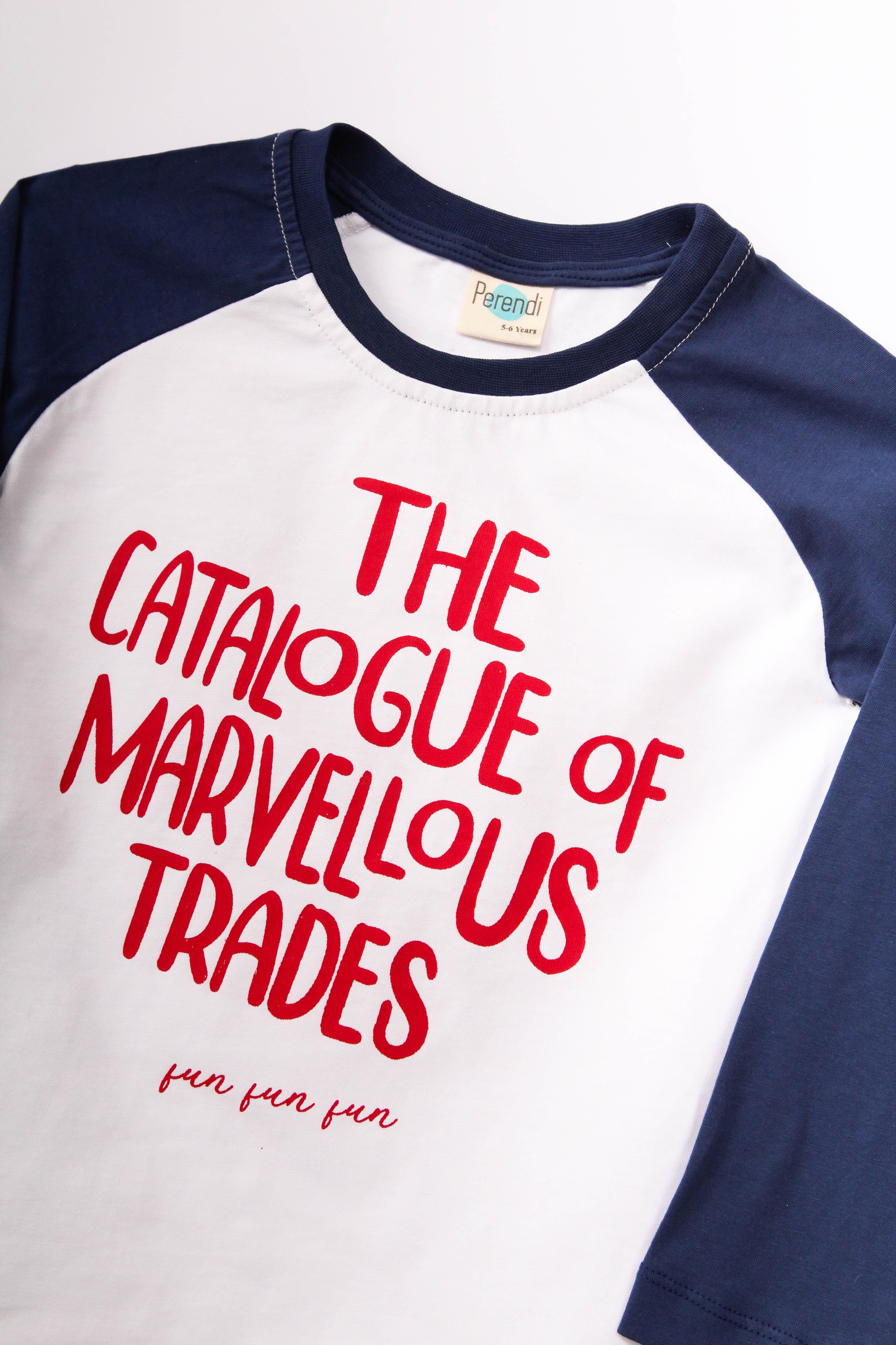 %100 Pamuklu Uzun Kollu Baskılı Erkek Çocuk Tshirt Lacivert - Perendi