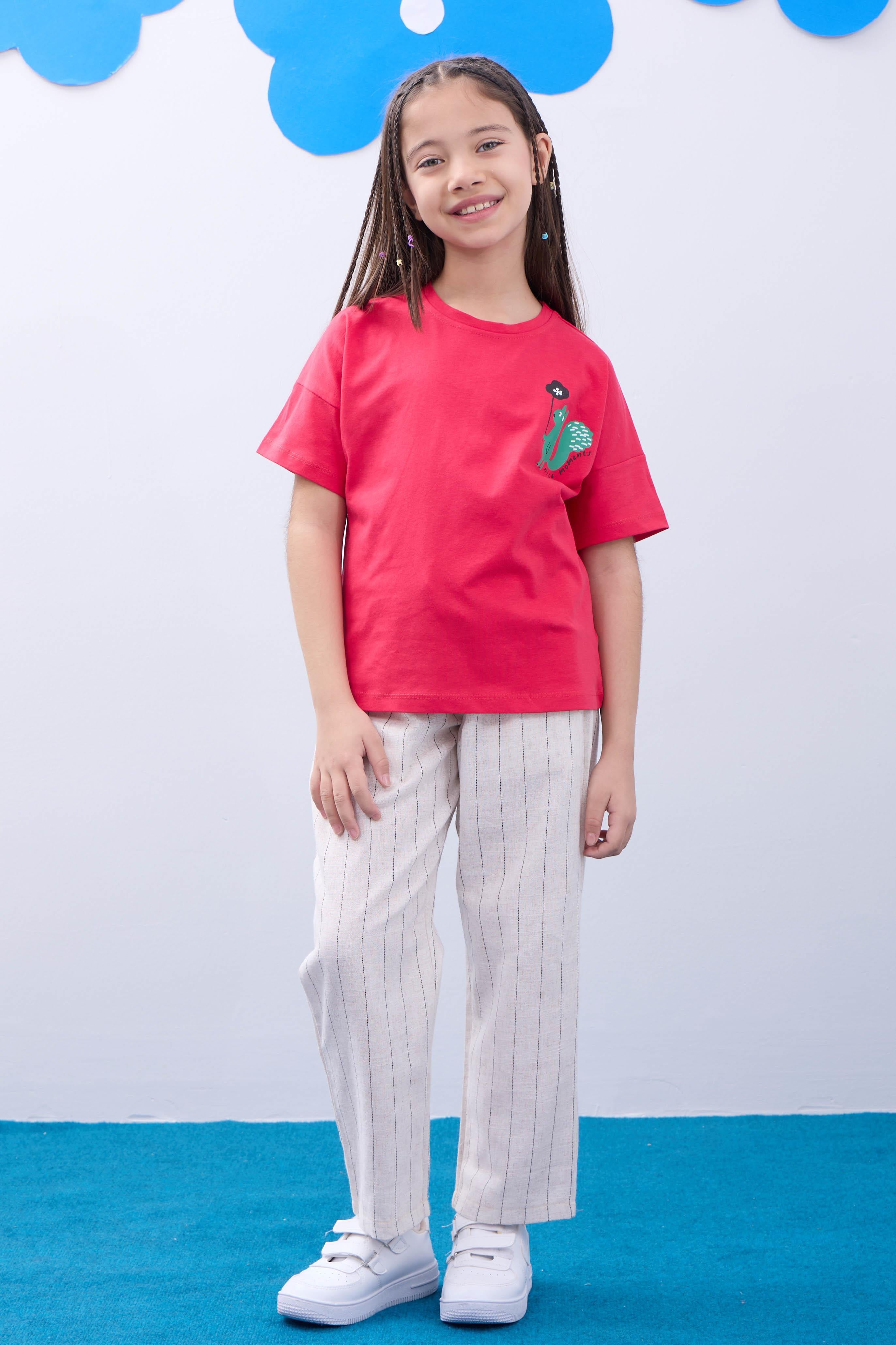 2'li Kısa Kollu Baskılı Unisex Çocuk Tshirt