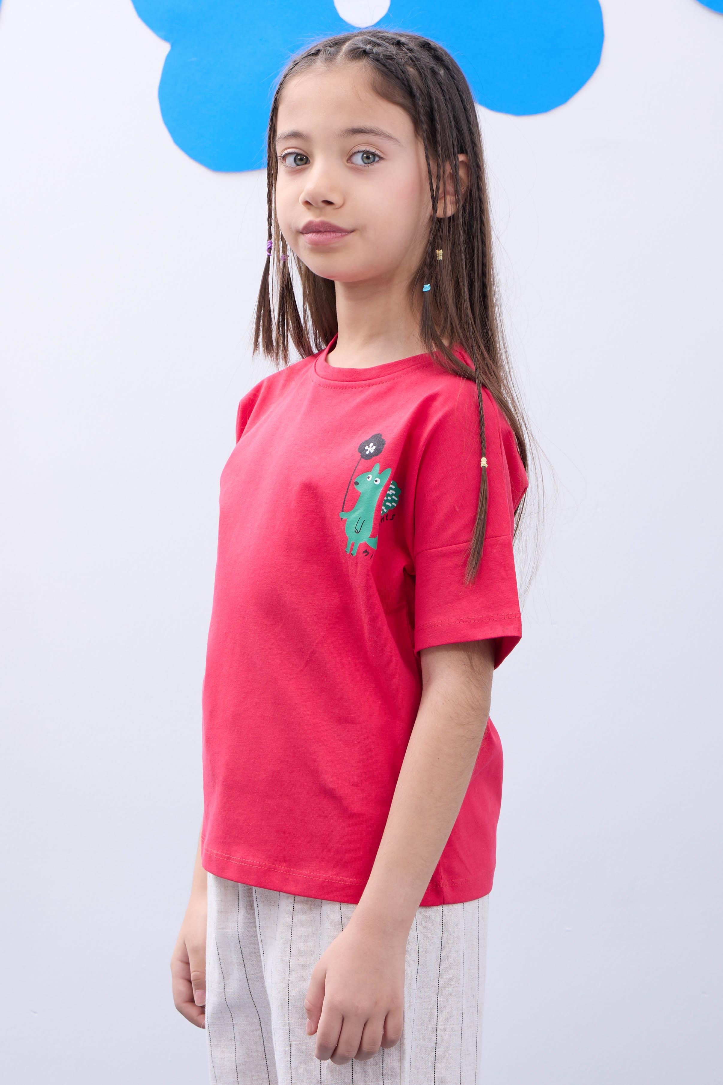 2'li Kısa Kollu Baskılı Unisex Çocuk Tshirt