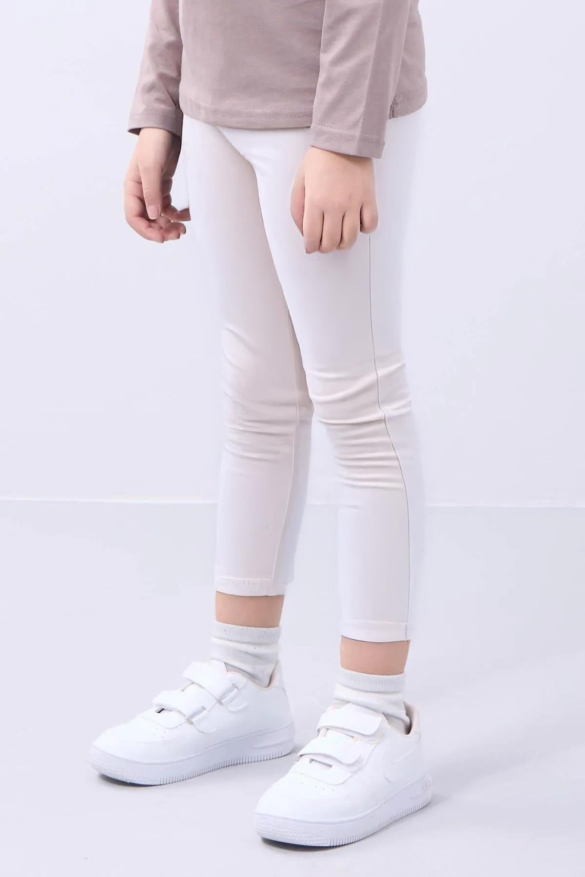 %95 Pamuk 3'lü Kız Çocuk Tayt Takımı Uzun, Kapri ve Şort Model