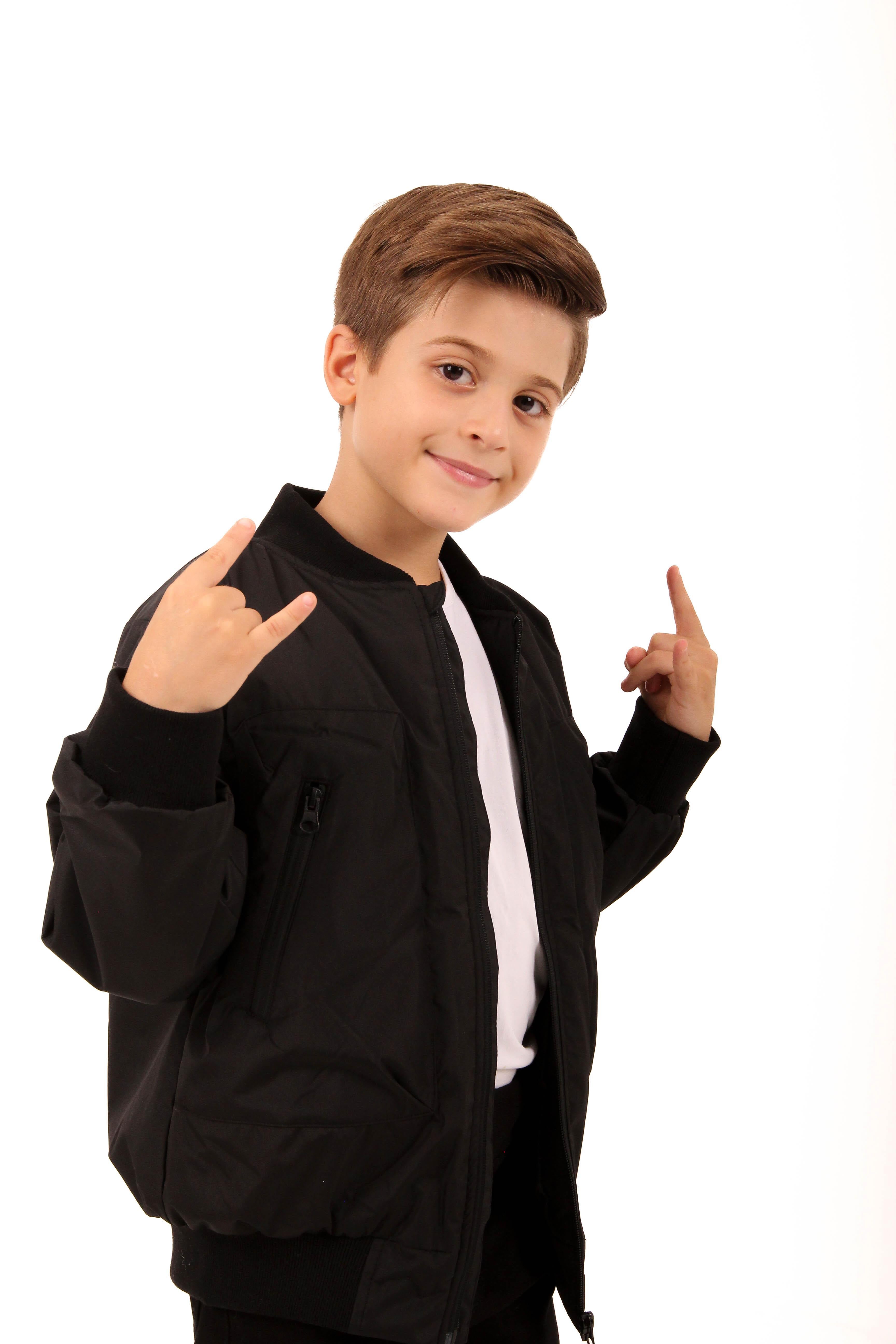 Armalı Erkek Çocuk Bomber Ceket