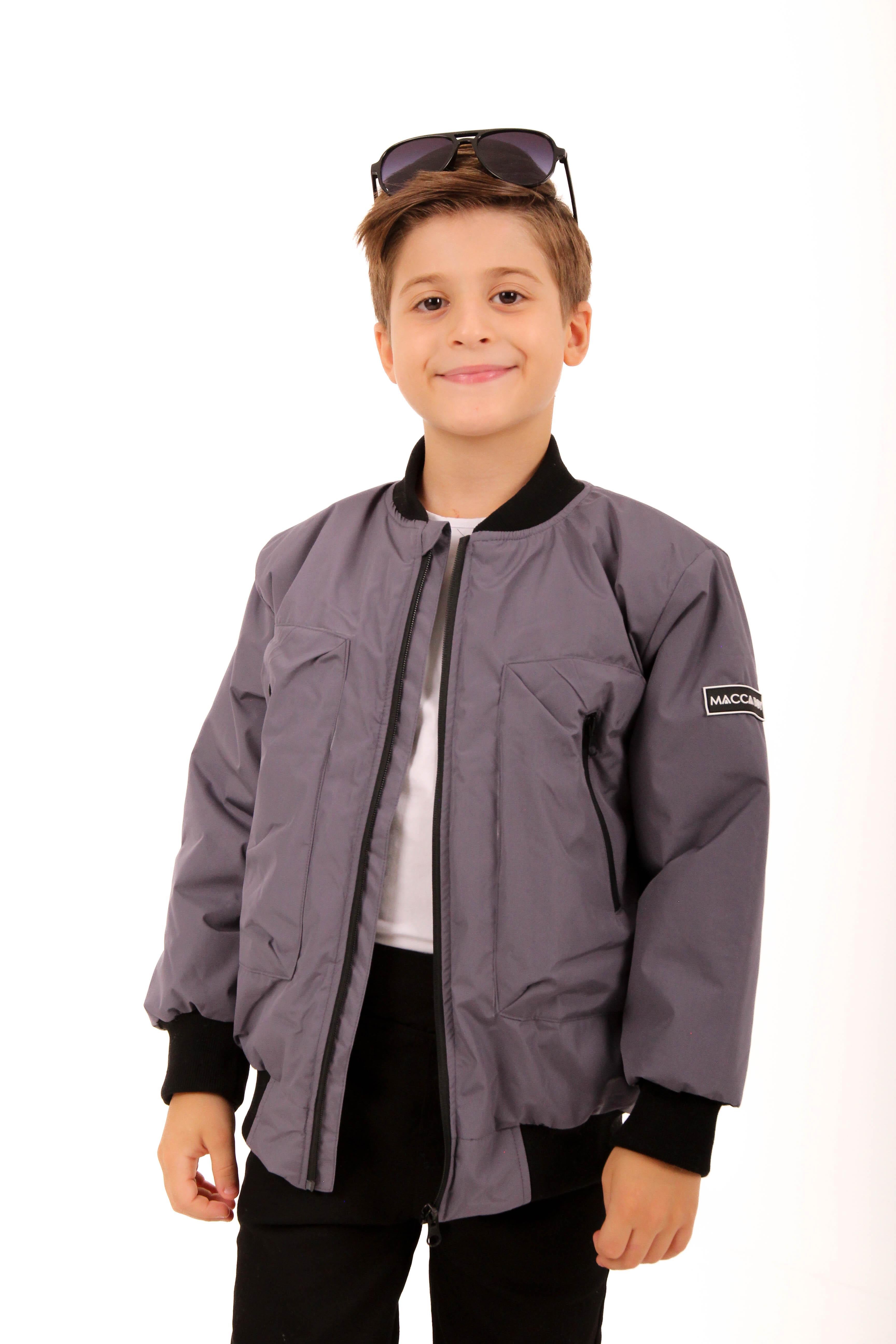 Armalı Erkek Çocuk Bomber Ceket