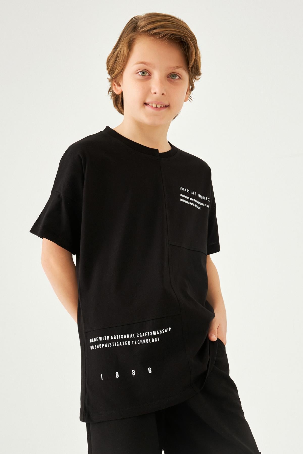 Asimetrik Basic Erkek Çocuk Şortlu Takım