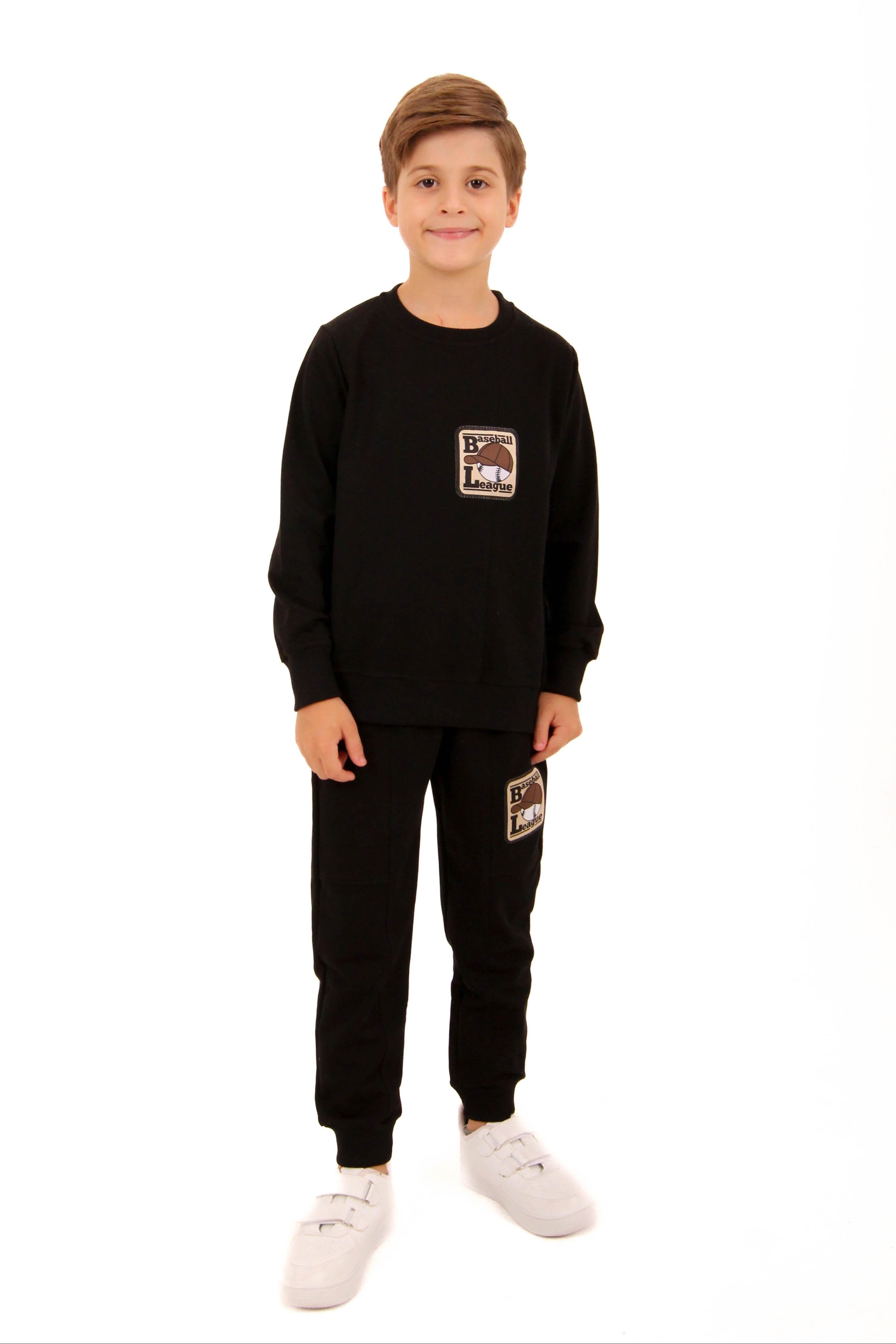 Baseball League Erkek Çocuk Okul Takımı Siyah - Perendi