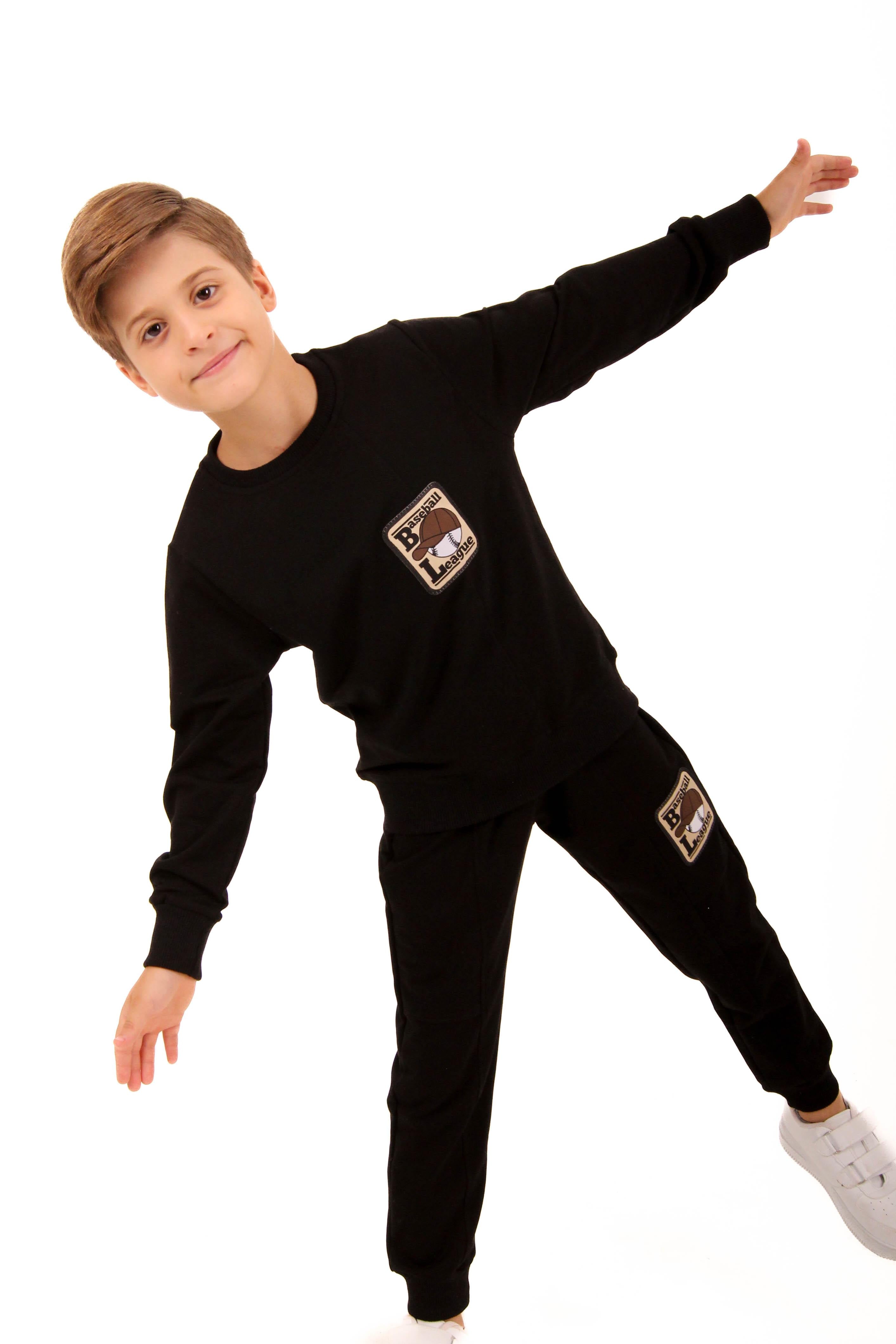 Baseball League Erkek Çocuk Okul Takımı Siyah - Perendi
