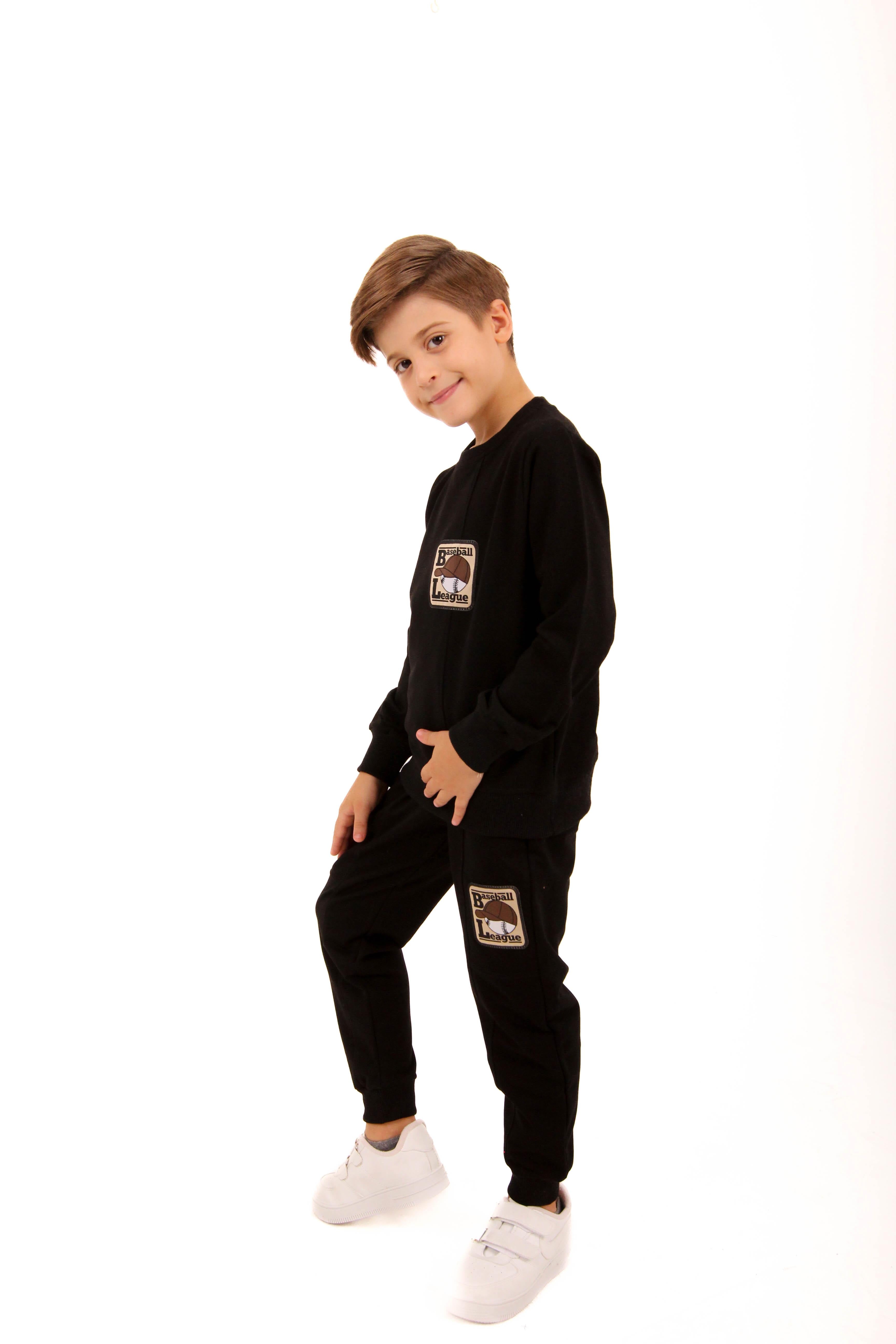 Baseball League Erkek Çocuk Okul Takımı Siyah - Perendi