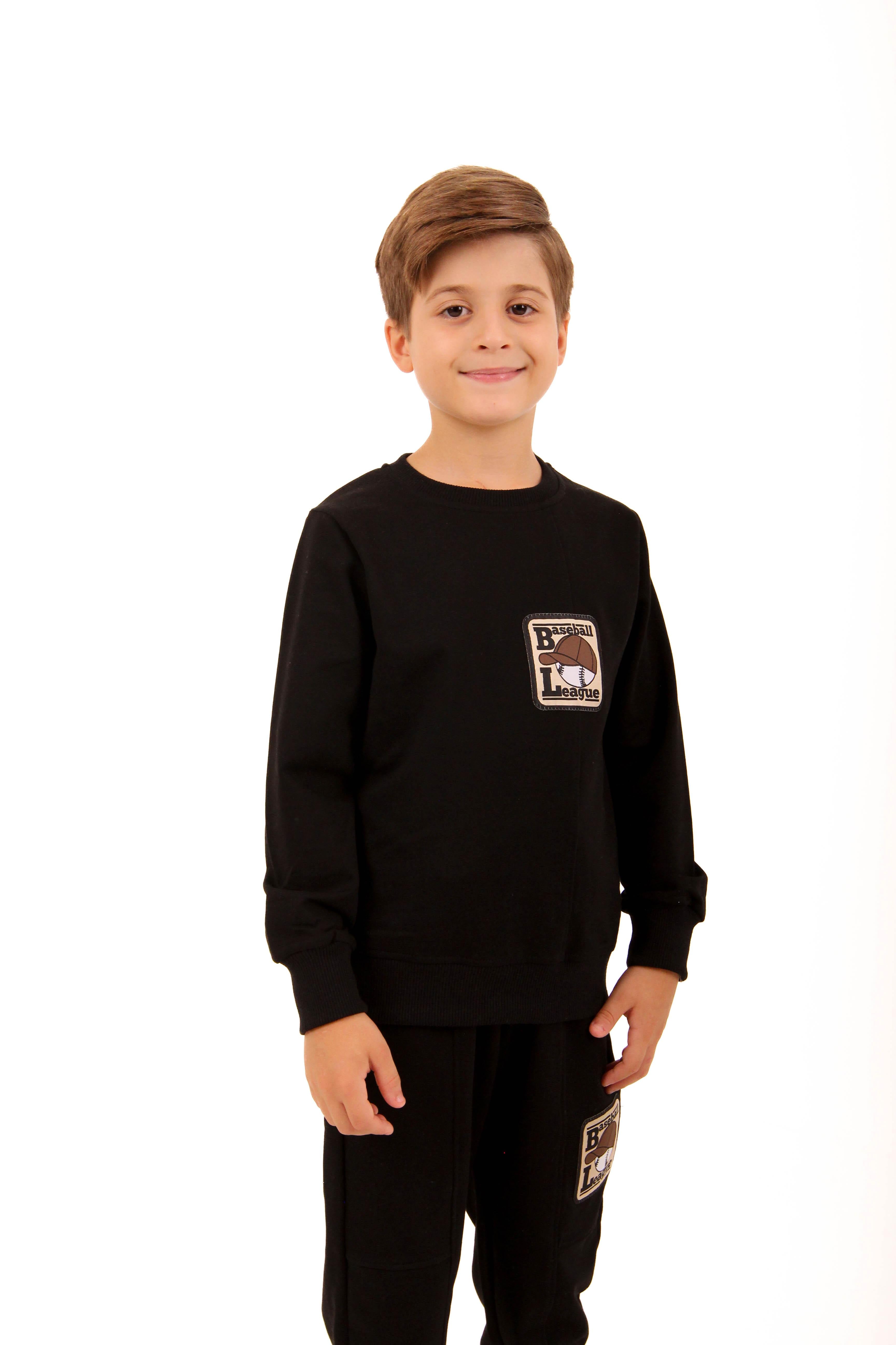 Baseball League Erkek Çocuk Okul Takımı Siyah - Perendi