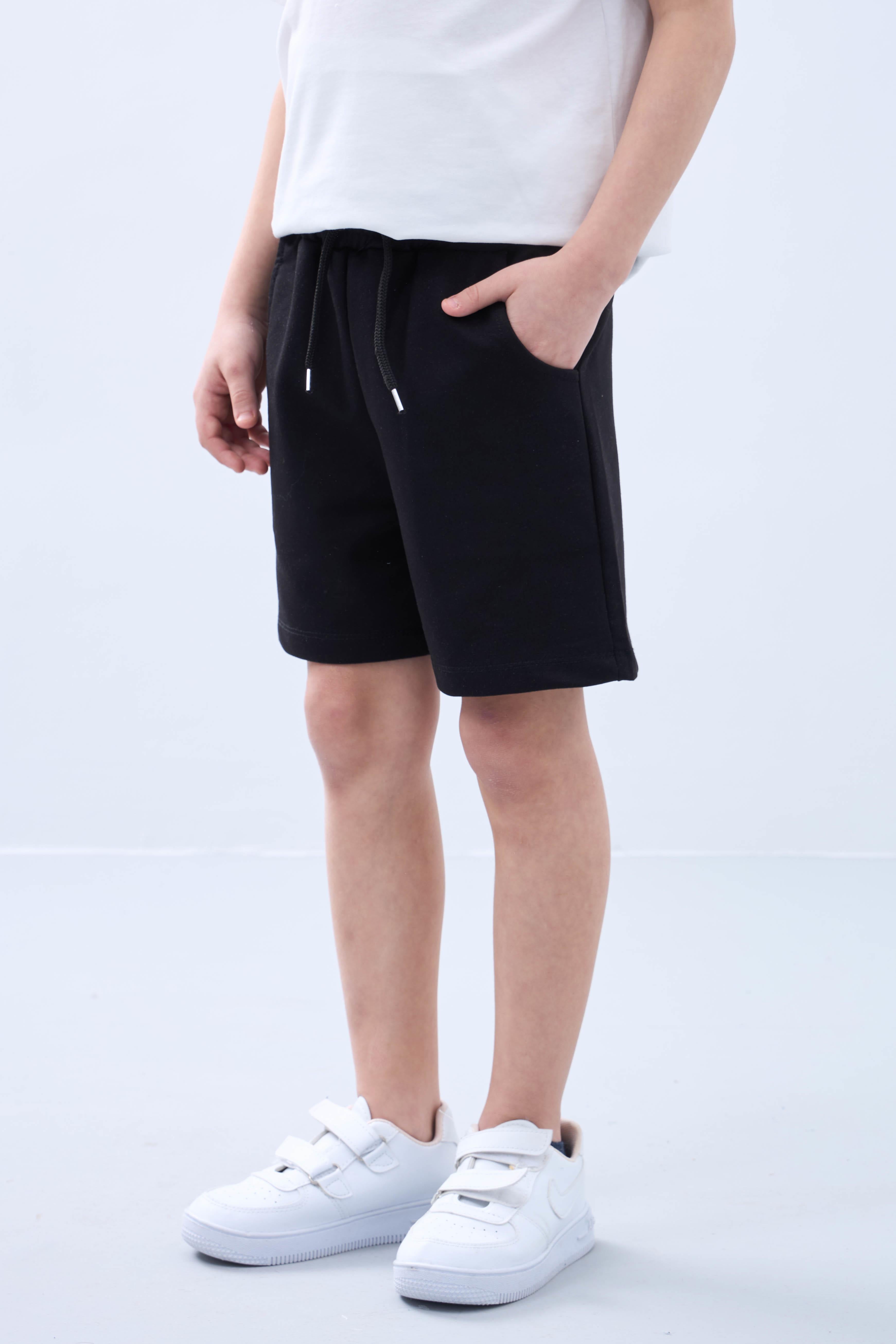 Basic Erkek Çocuk İkili Bermuda Şort Siyah Turuncu - Perendi