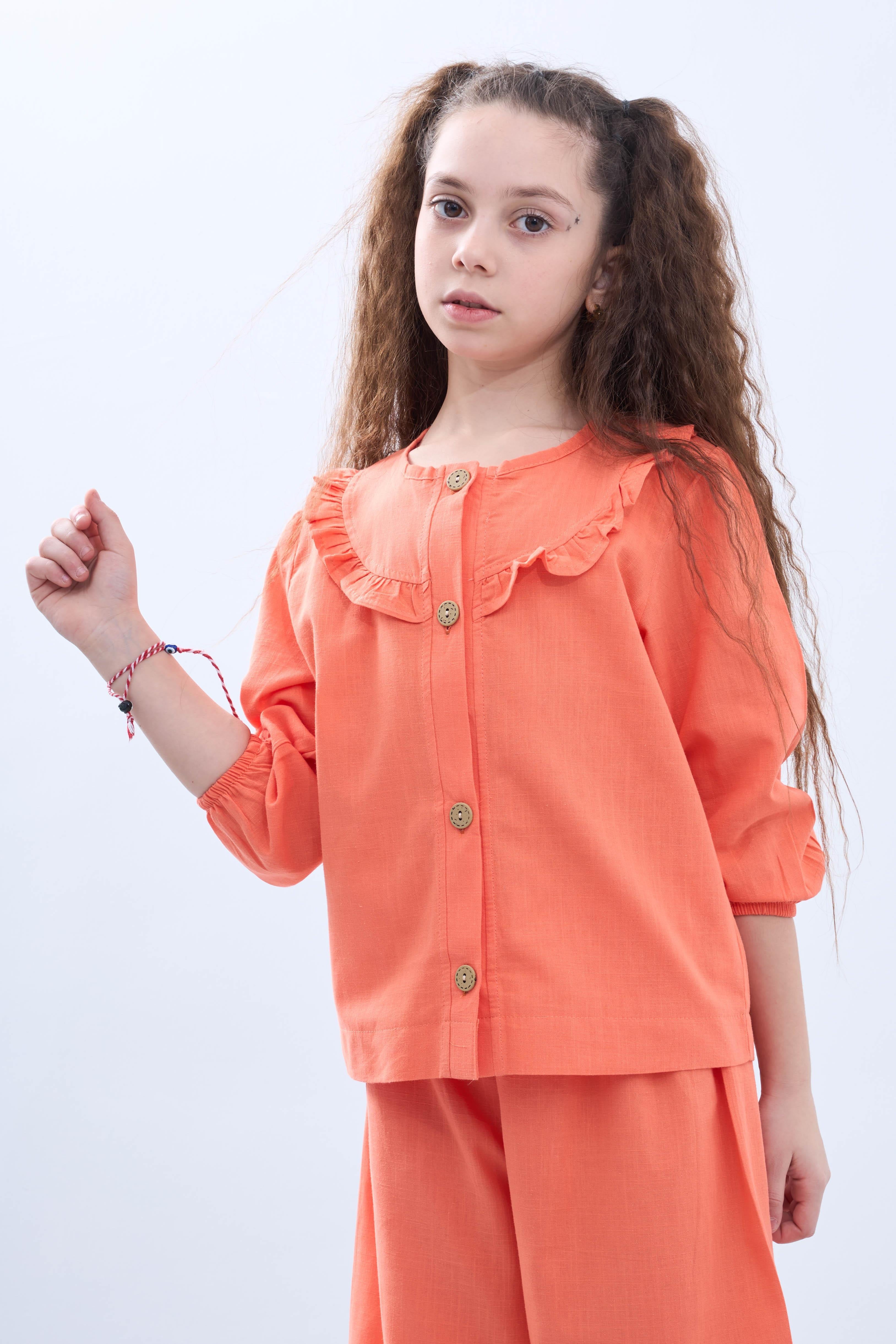 Bol Paça Mevsimlik Kız Çocuk Keten Takım