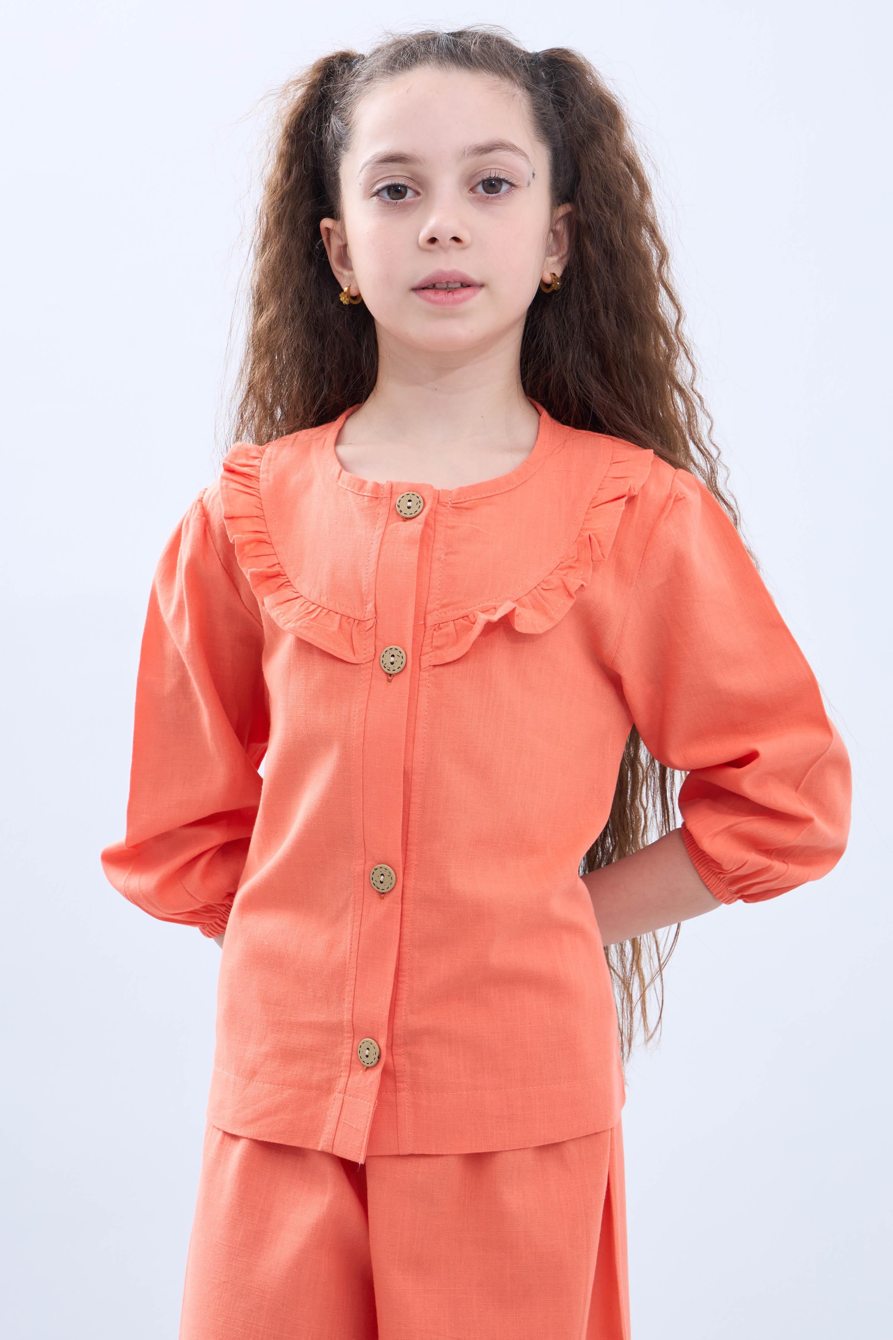 Bol Paça Mevsimlik Kız Çocuk Keten Takım