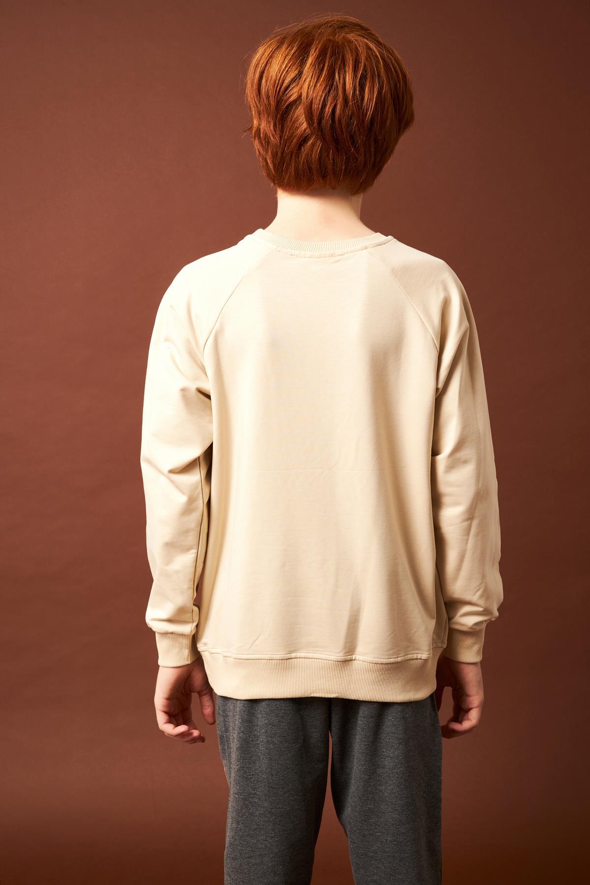 Boston Baskılı Erkek Çocuk Sweatshirt