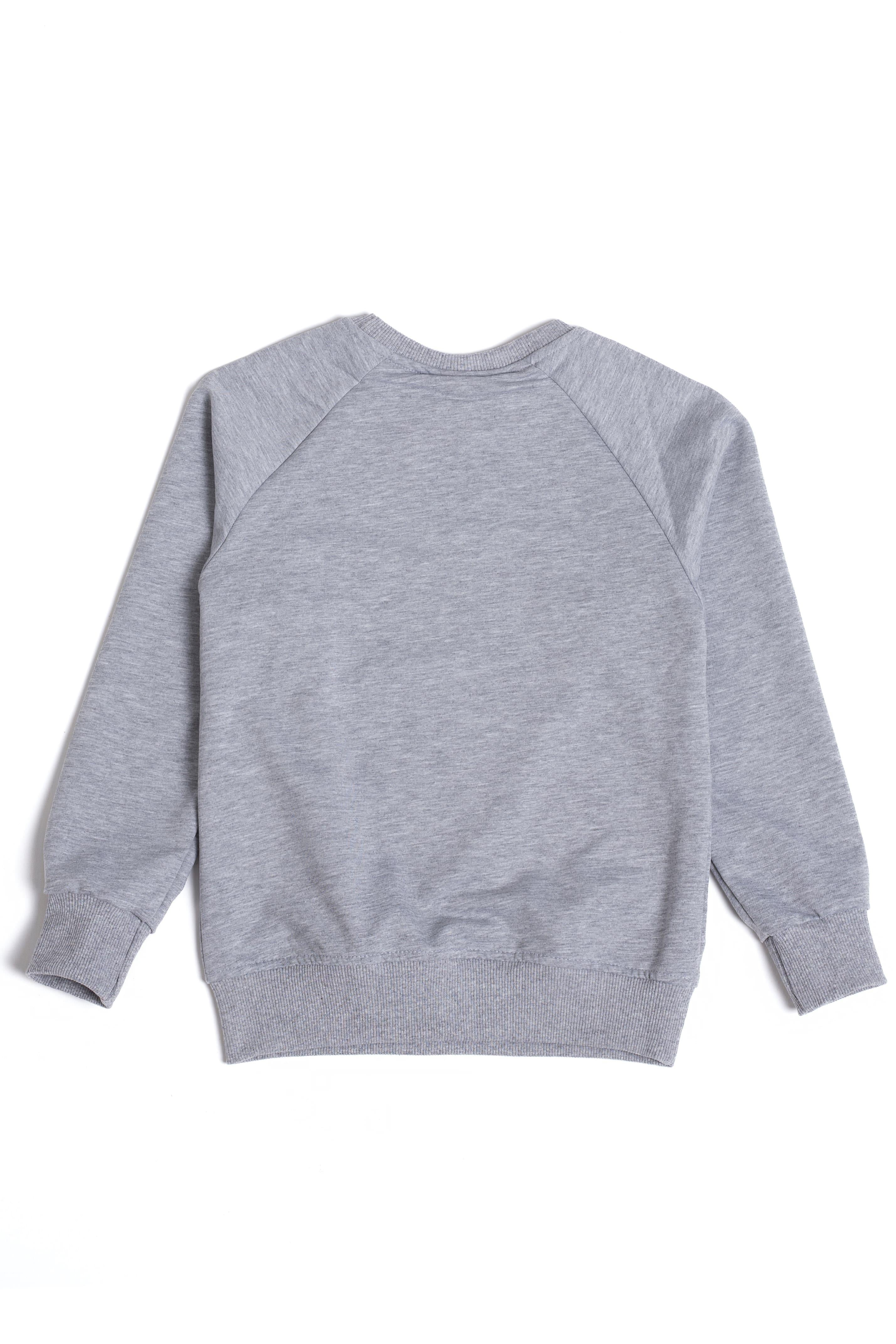 Boston Baskılı Erkek Çocuk Sweatshirt Gri Melanj - Perendi