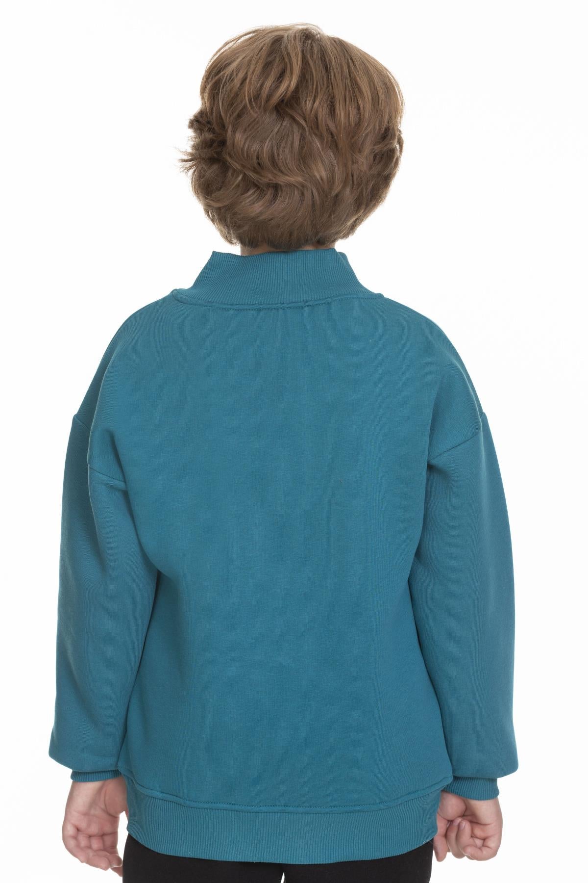 Cep Detaylı İçi Polarlı Erkek Çocuk Sweatshirt