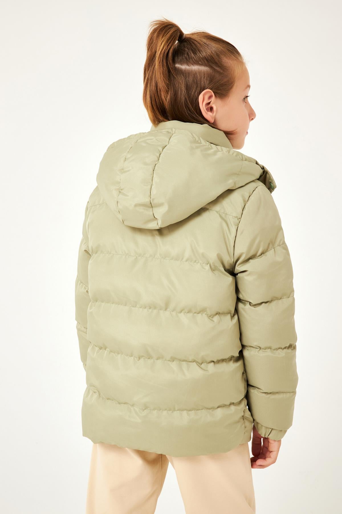 Cep Detaylı Kapüşonlu Unisex Çocuk Mont