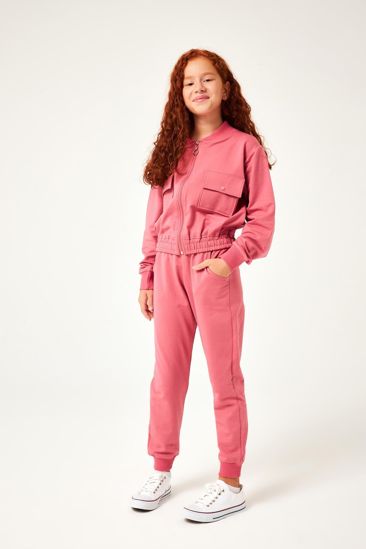 Cep Detaylı Mevsimlik Kız Çocuk Okul Takımı