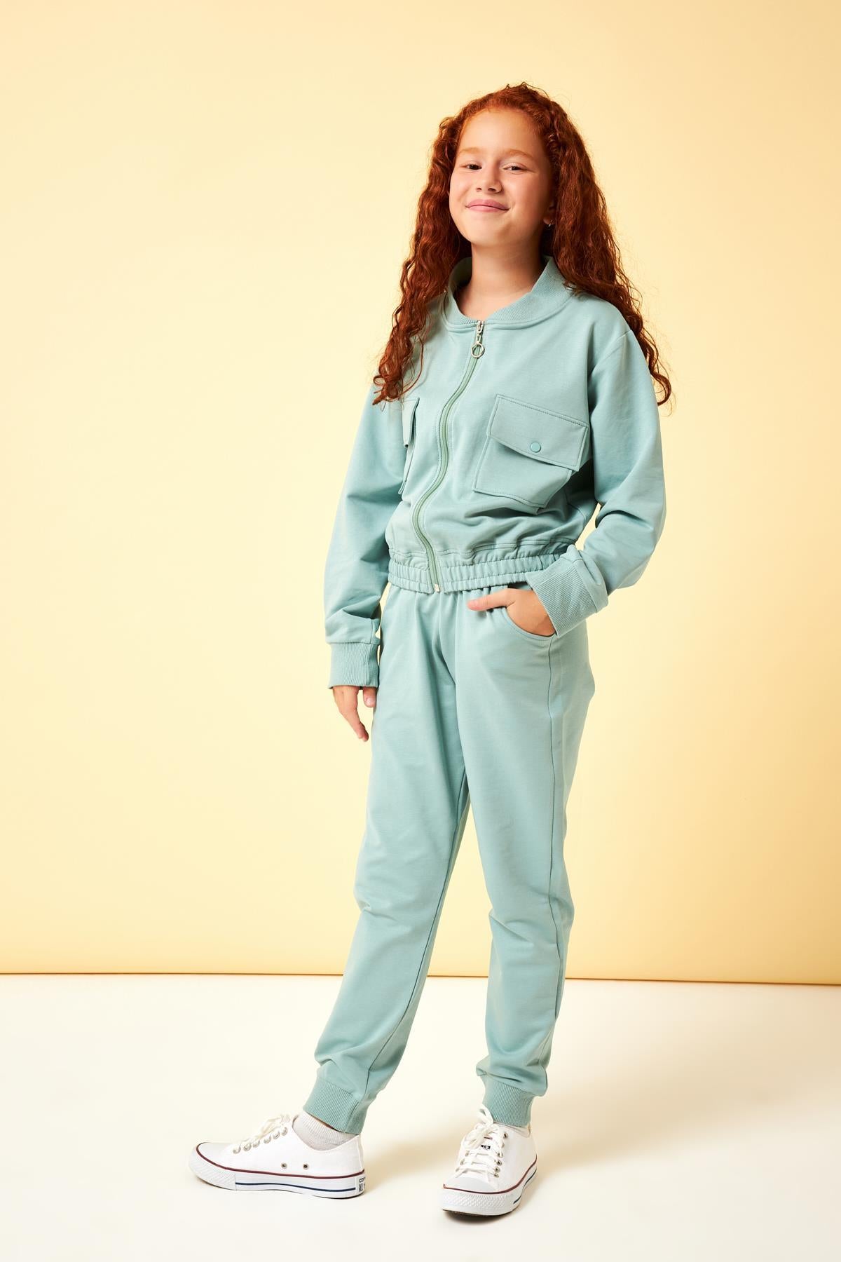 Cep Detaylı Mevsimlik Kız Çocuk Okul Takımı