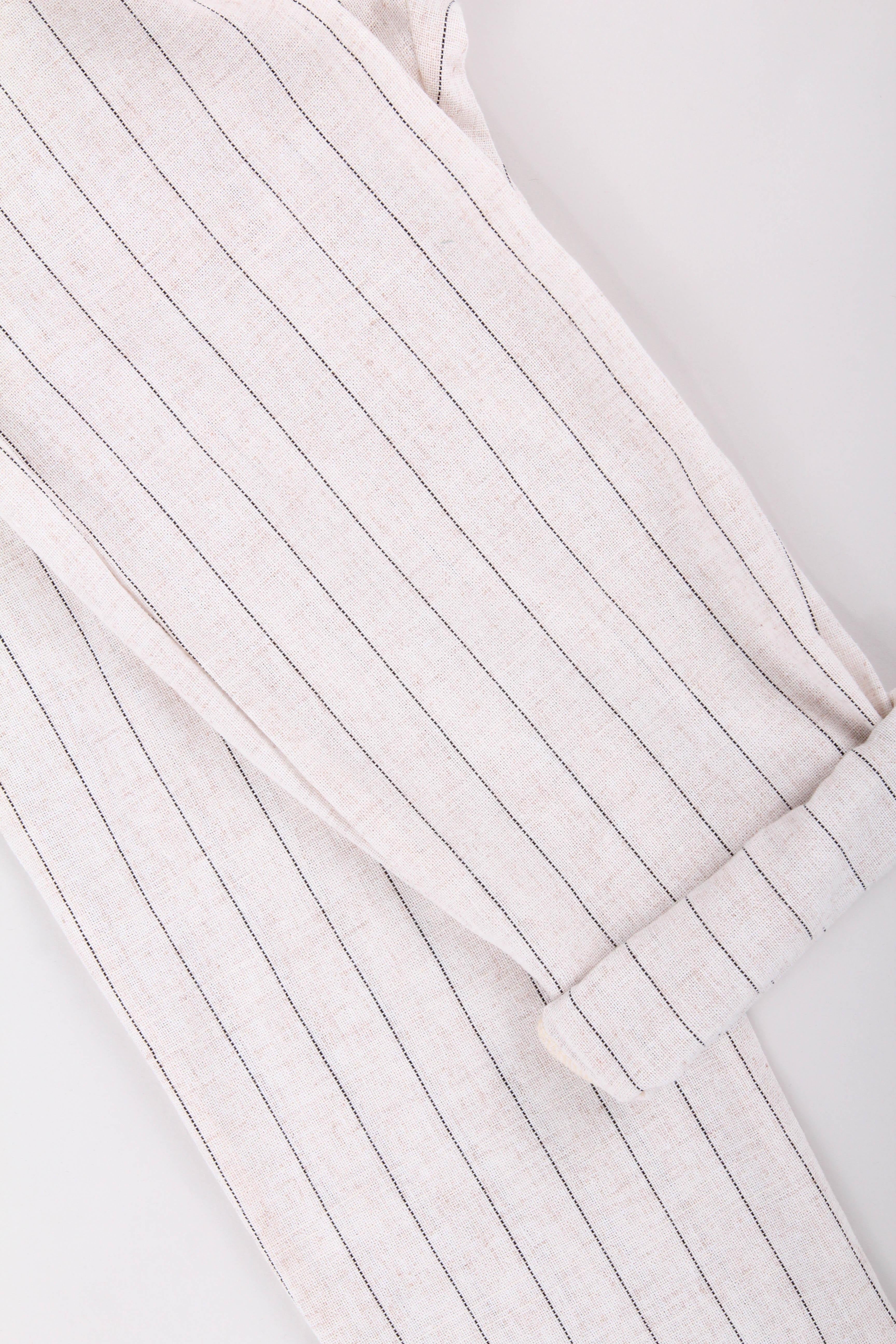 Cepli Kız ve Erkek Çocuk Keten Pantolon Siyah Çizgili - Perendi