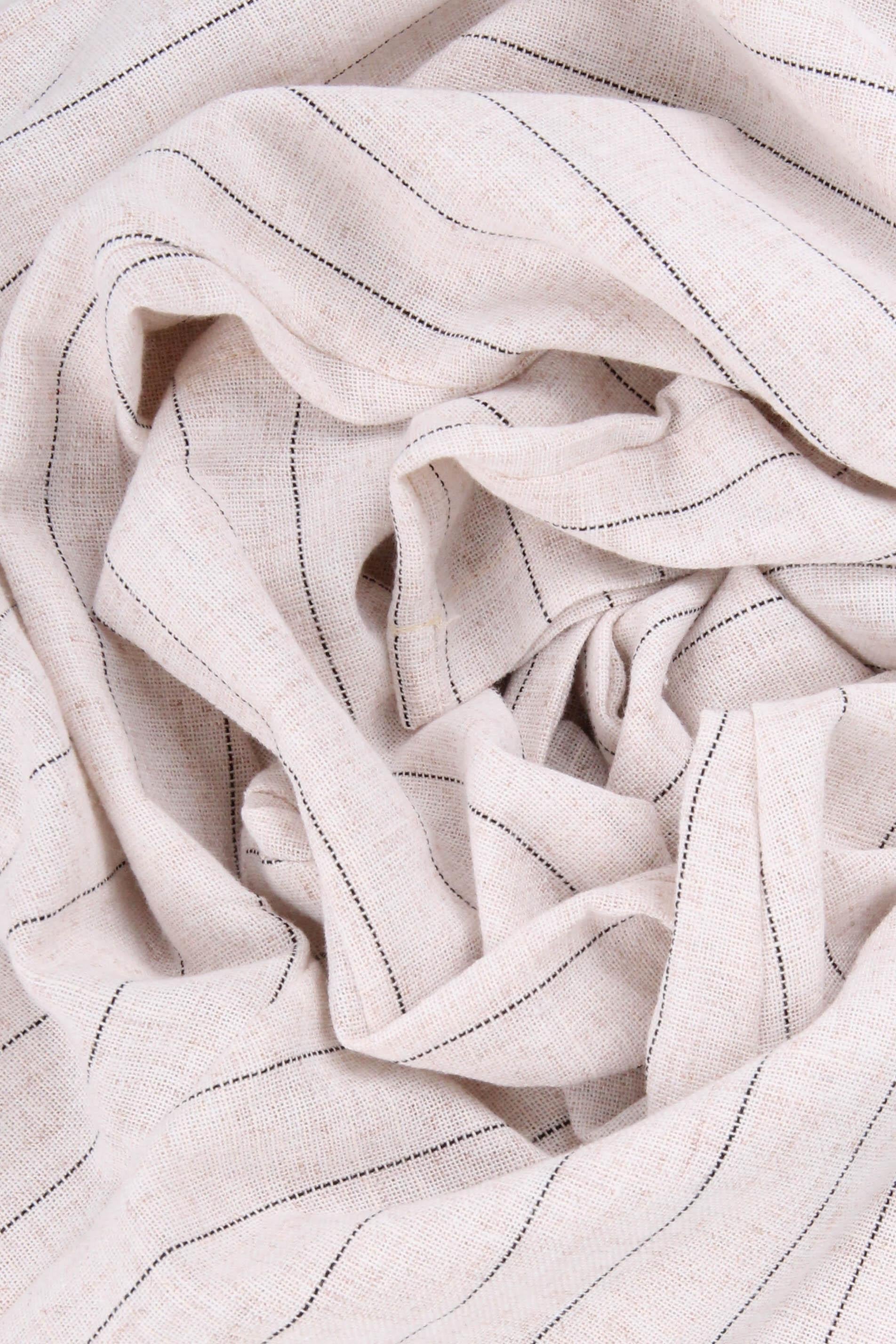 Cepli Kız ve Erkek Çocuk Keten Pantolon Siyah Çizgili - Perendi