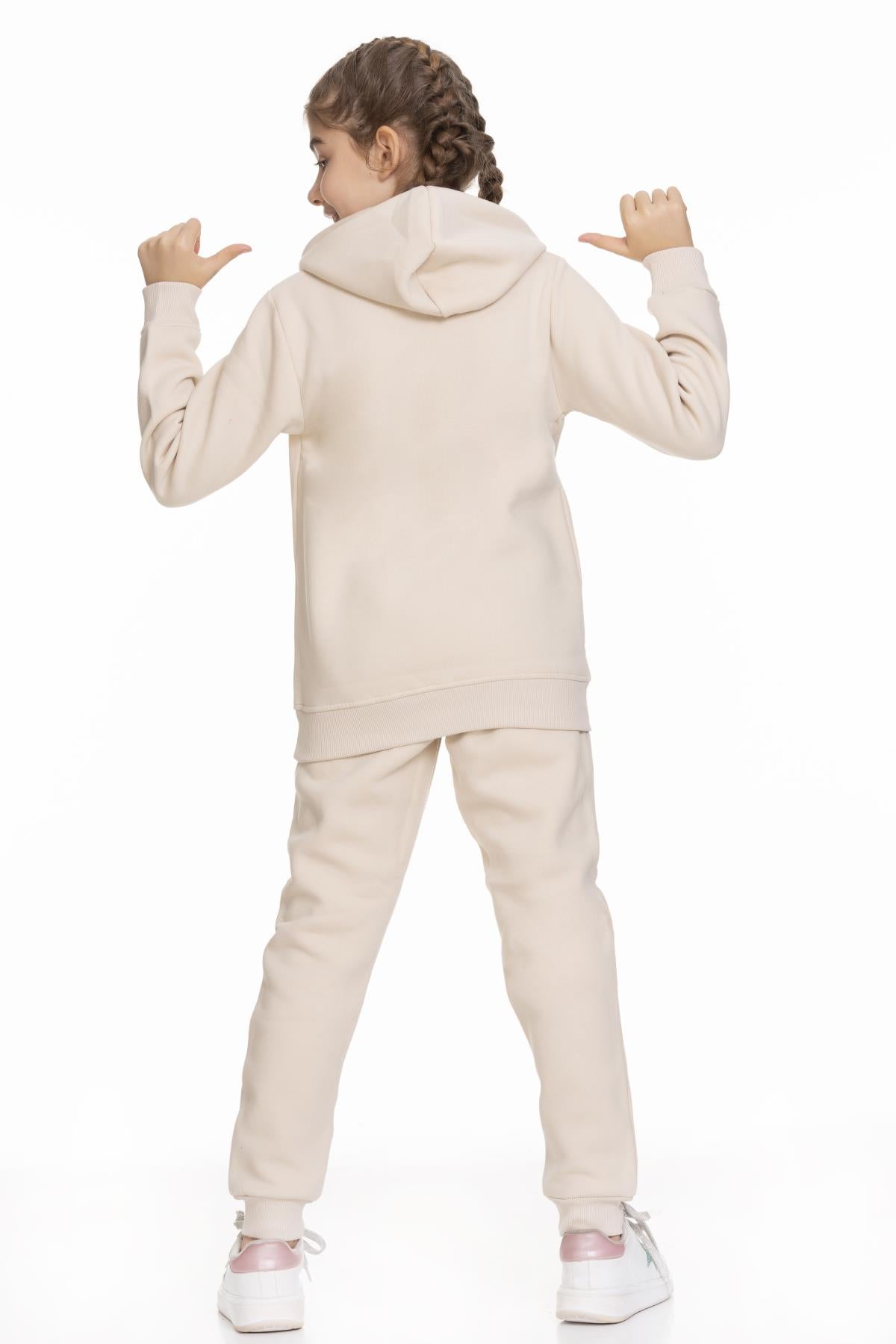 Cool Girl Baskılı İçi Polarlı Kız Çocuk Takım