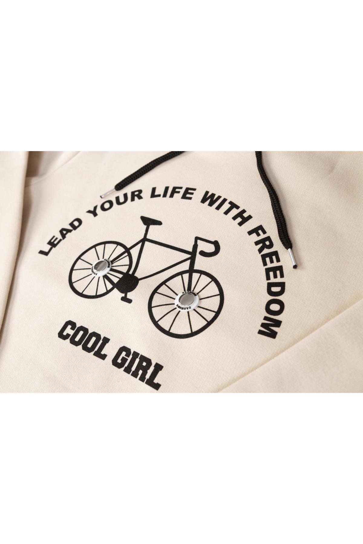 Cool Girl Baskılı İçi Polarlı Kız Çocuk Takım