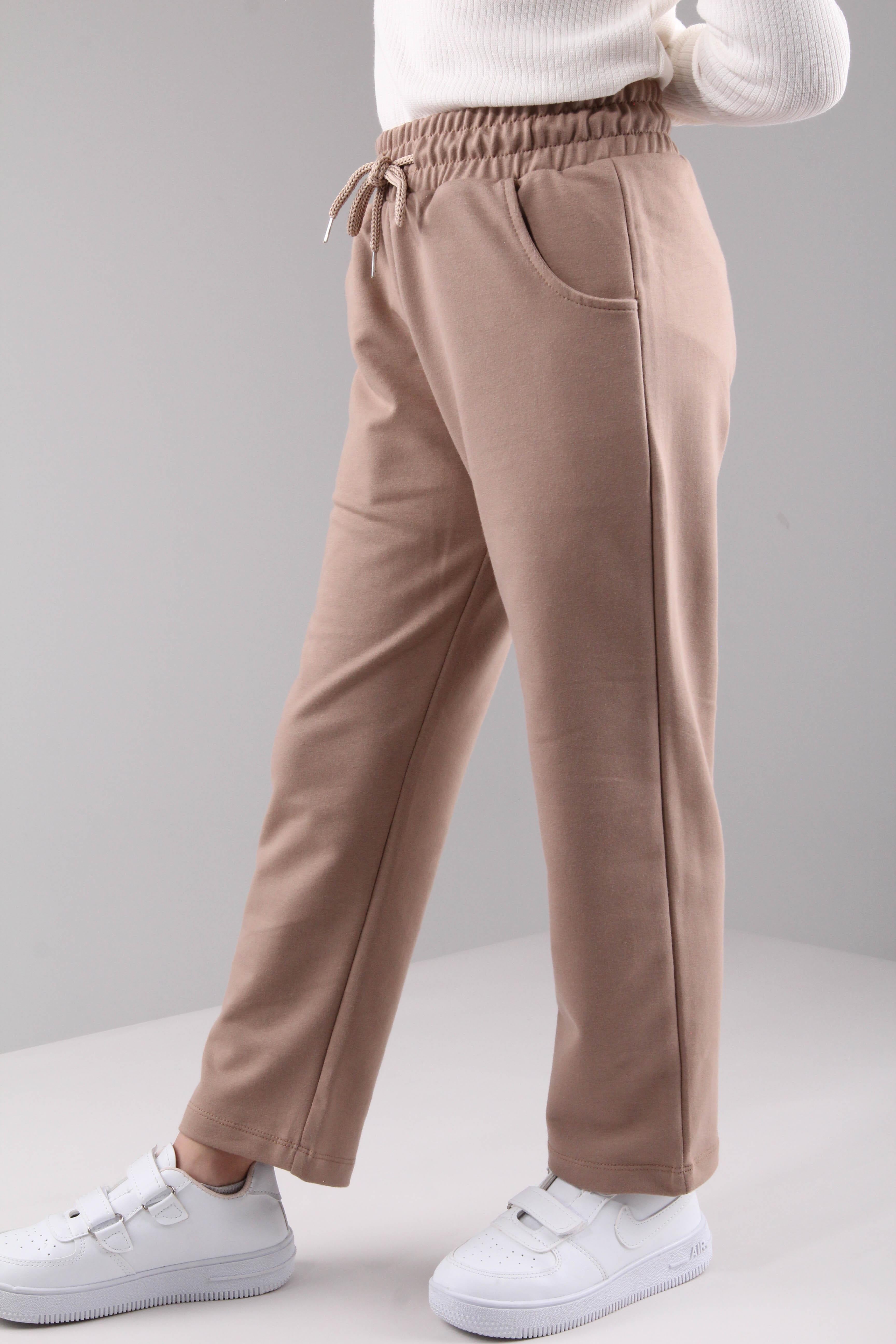 Düz Kesim Cepli Pamuklu Erkek Çocuk Eşofman Altı