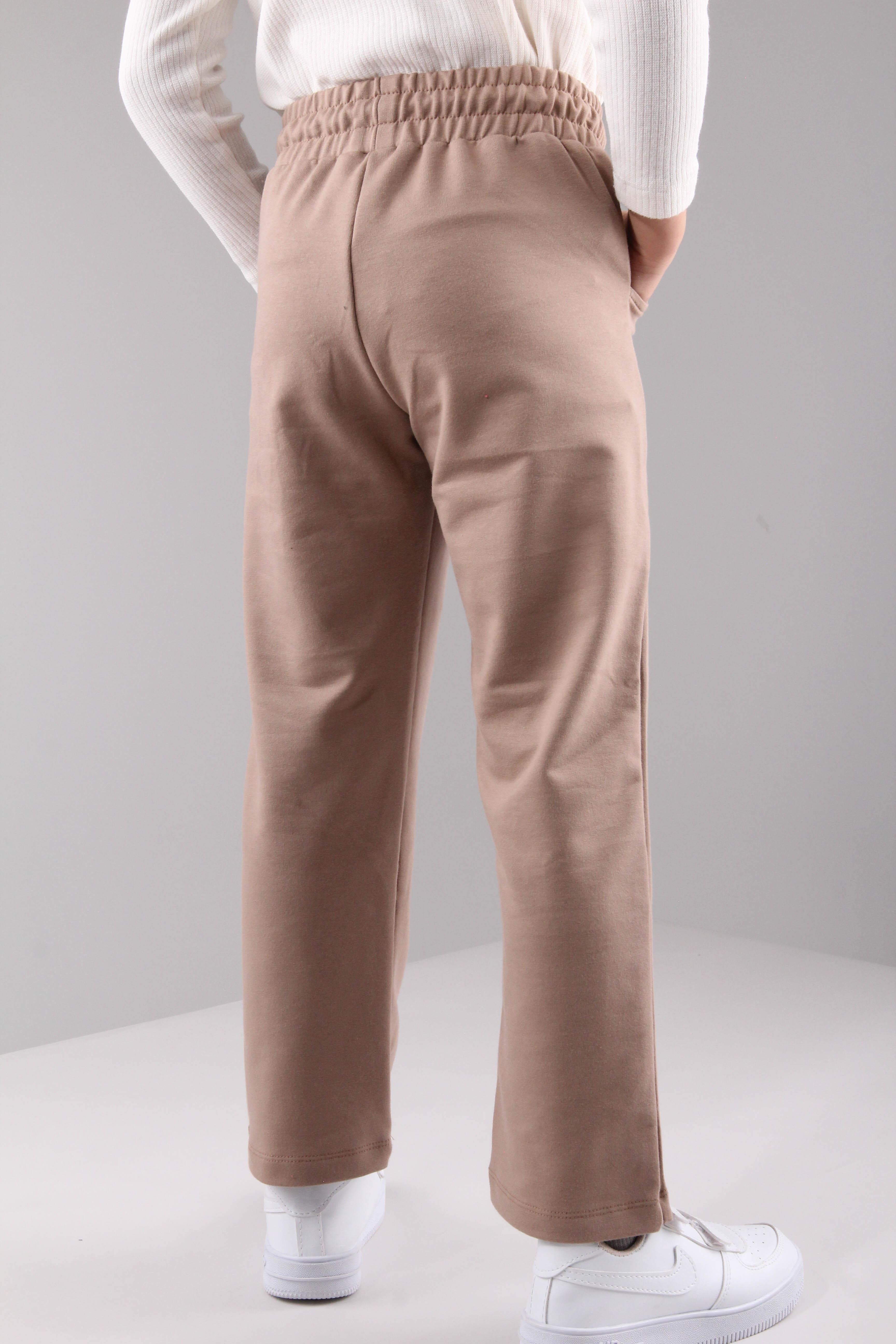 Düz Kesim Cepli Pamuklu Erkek Çocuk Eşofman Altı