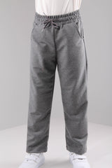Straight Cut Pocket Cotton Boy's Sweatpants Anthracite