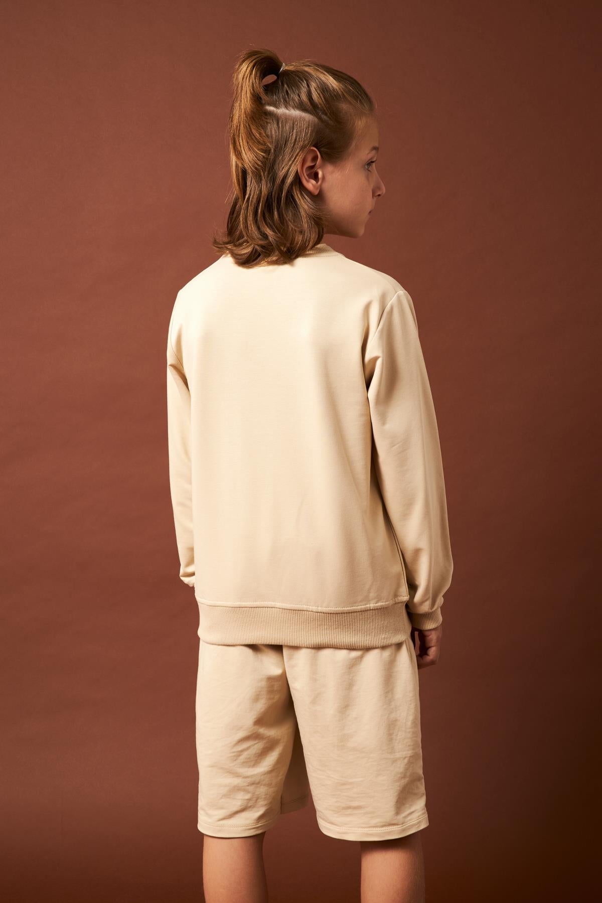 Authentic Nakış Detaylı Erkek Çocuk Sweatshirt Taş - Perendi