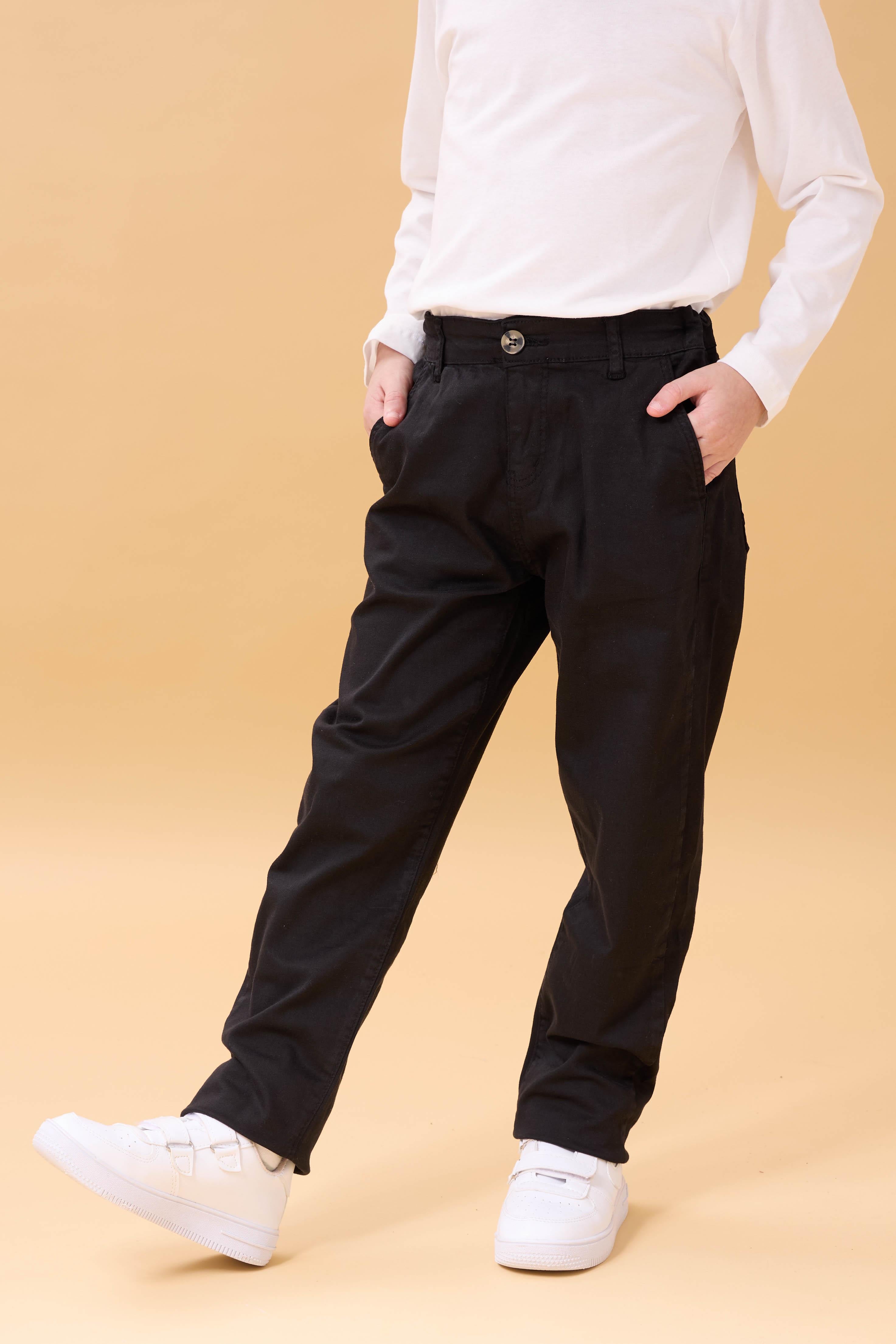 Erkek Çocuk Gabardin Okul Pantolonu Bel Ayarlı – Siyah