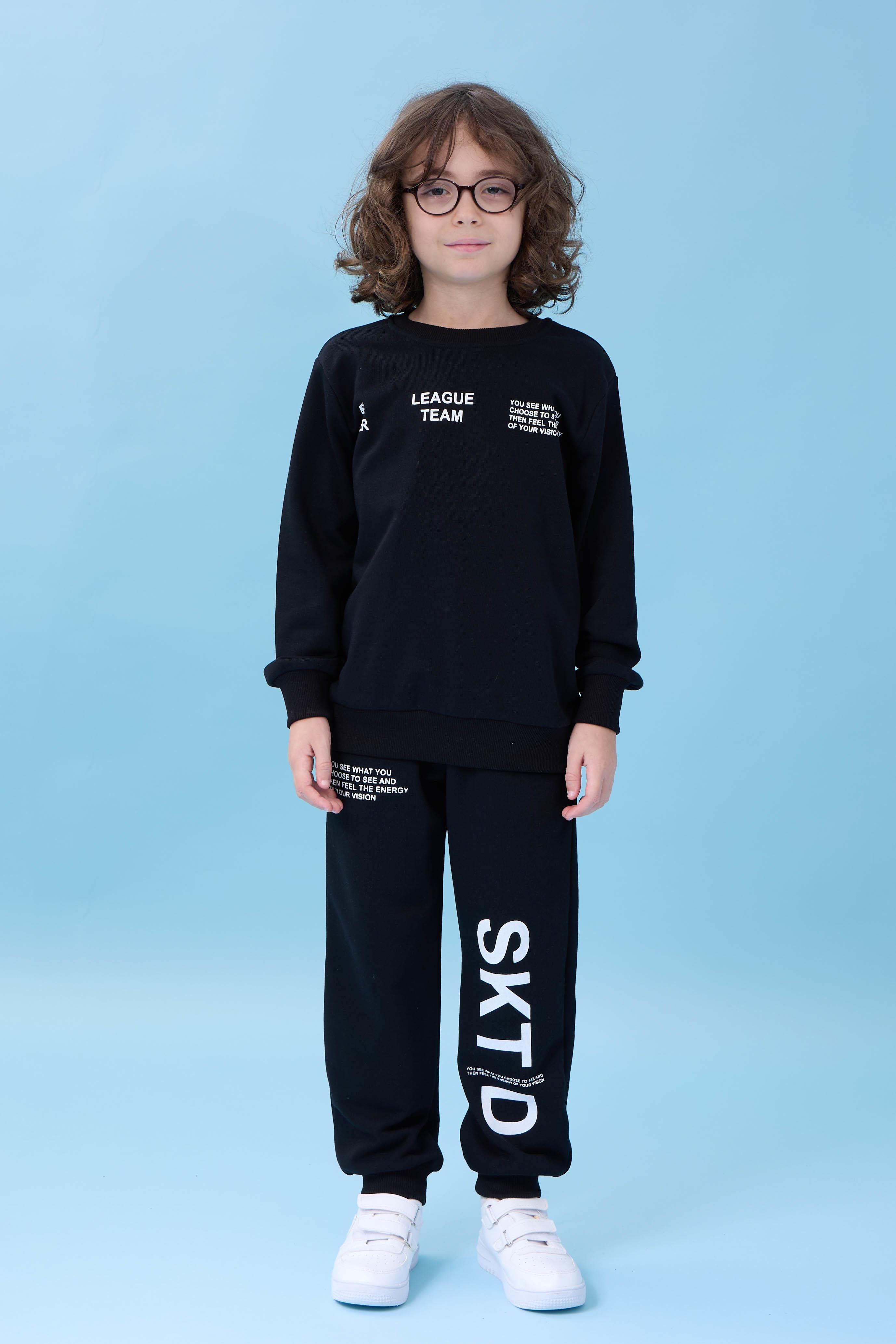 Erkek Çocuk Bisiklet Yaka Baskılı Mevsimlik Alt Üst Takım