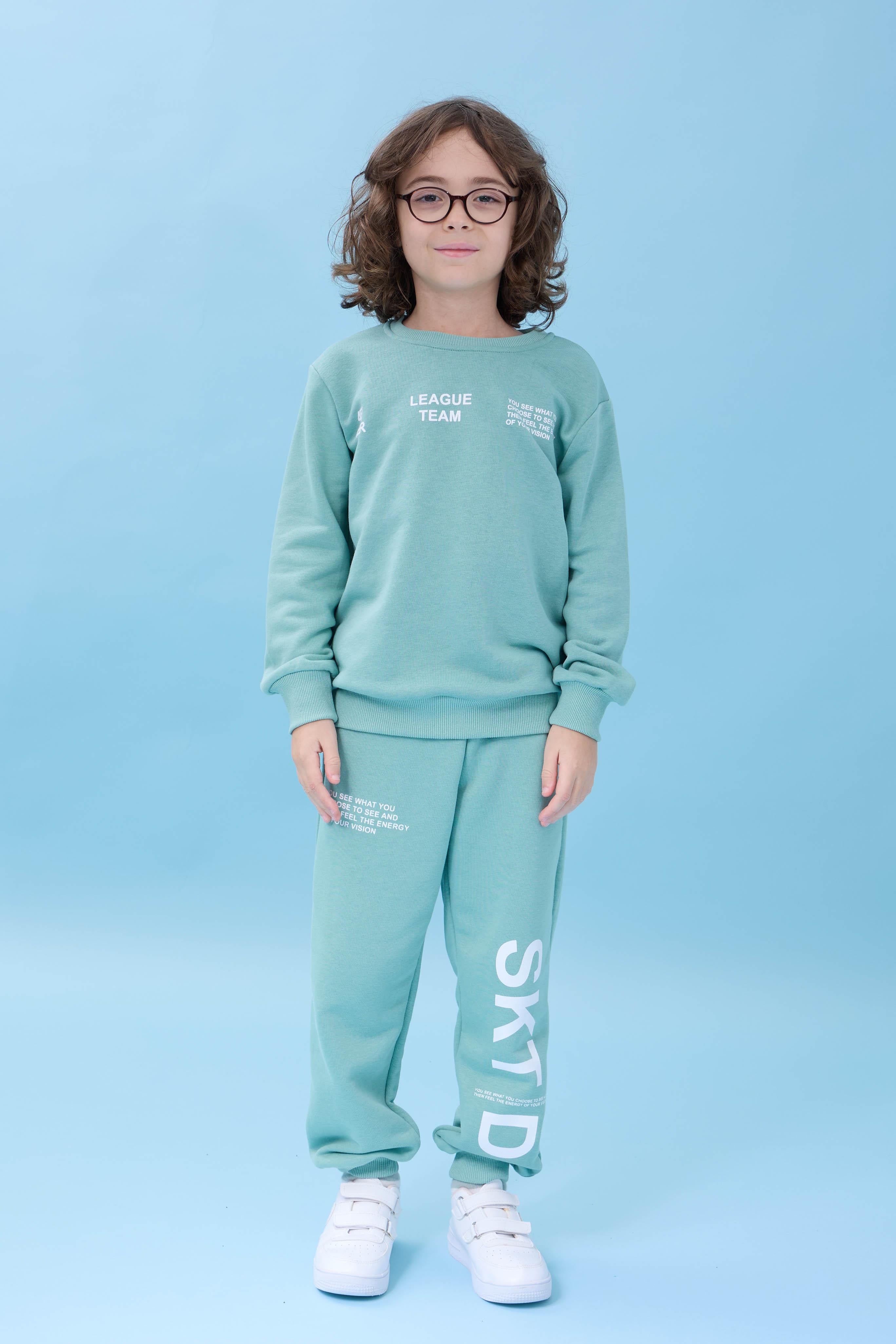 Erkek Çocuk Bisiklet Yaka Baskılı Mevsimlik Alt Üst Takım