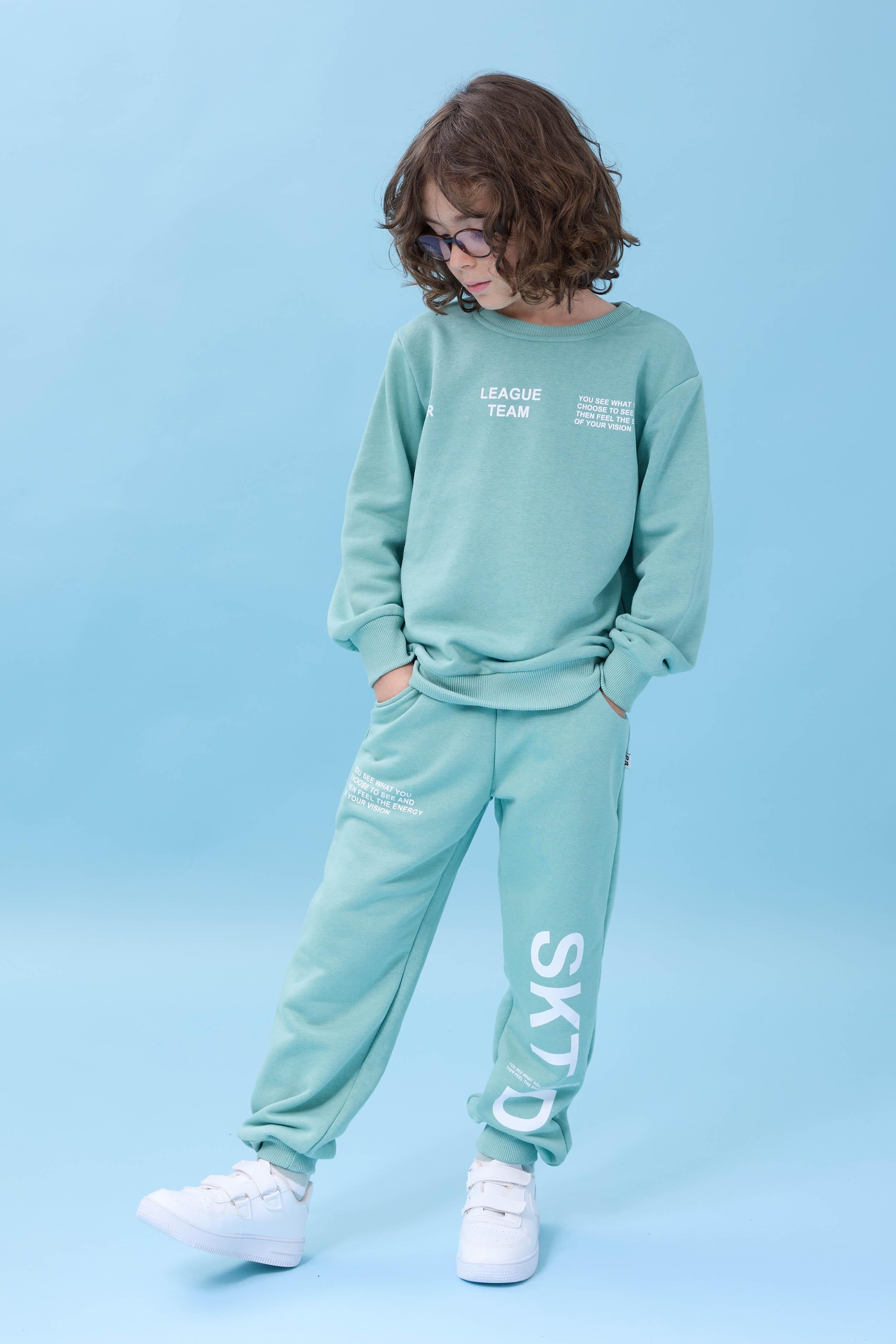 Erkek Çocuk Bisiklet Yaka Baskılı Mevsimlik Alt Üst Takım