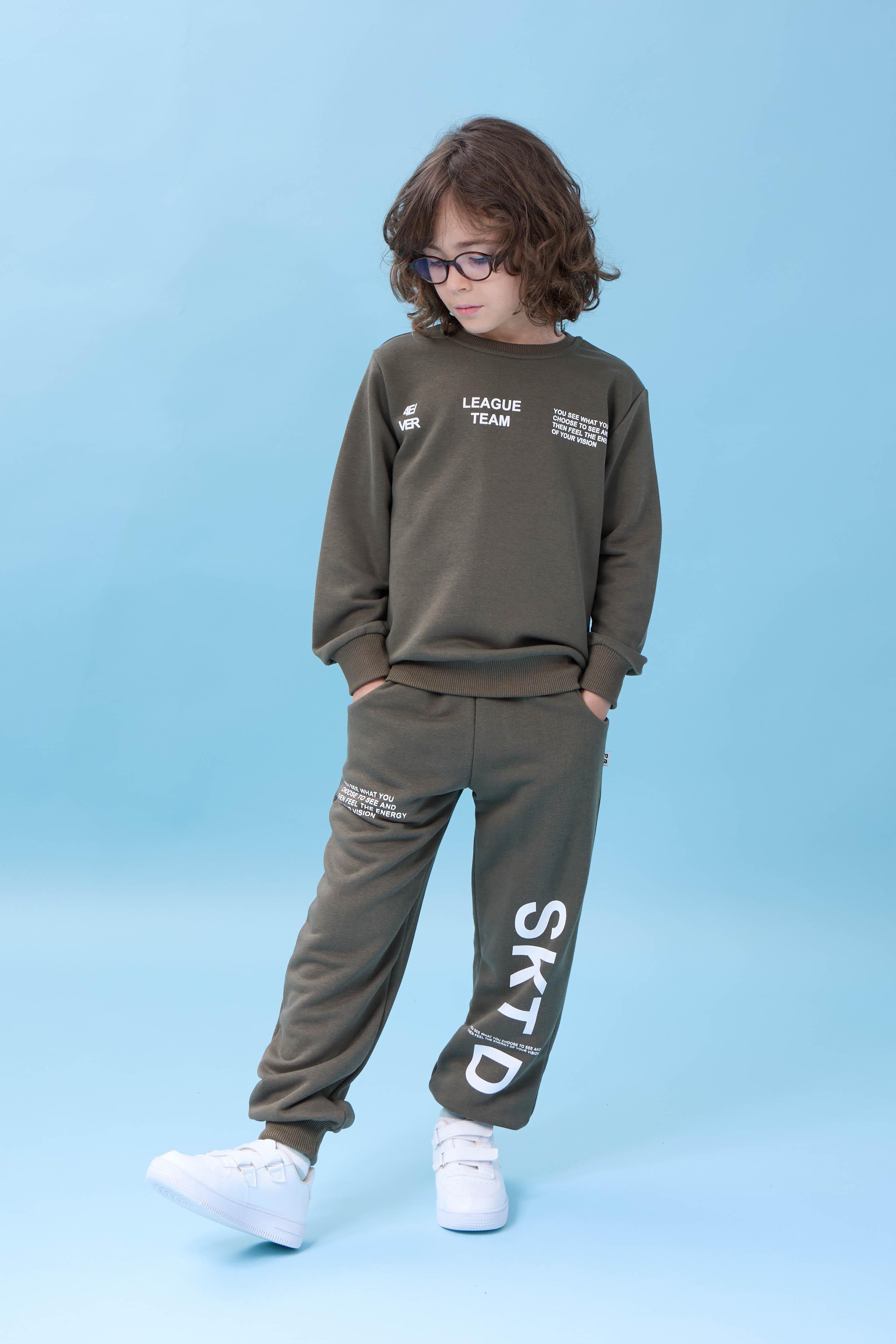 Erkek Çocuk Bisiklet Yaka Baskılı Mevsimlik Alt Üst Takım