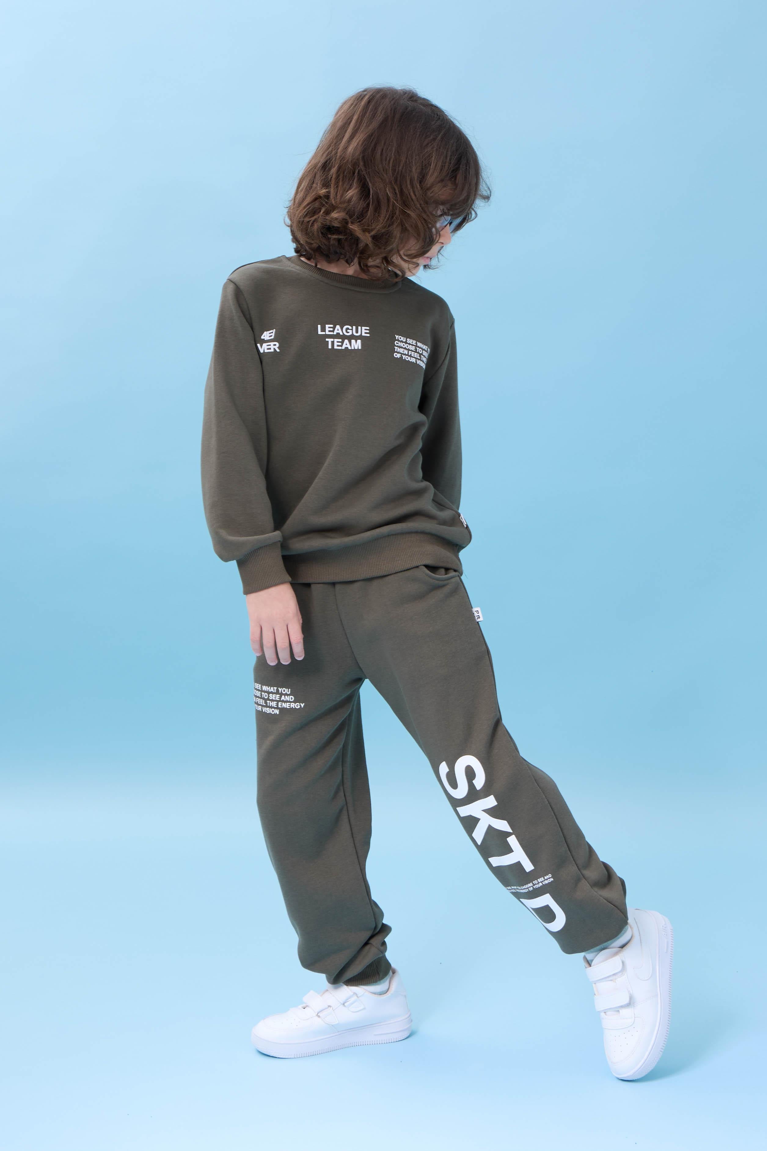 Erkek Çocuk Bisiklet Yaka Baskılı Mevsimlik Alt Üst Takım