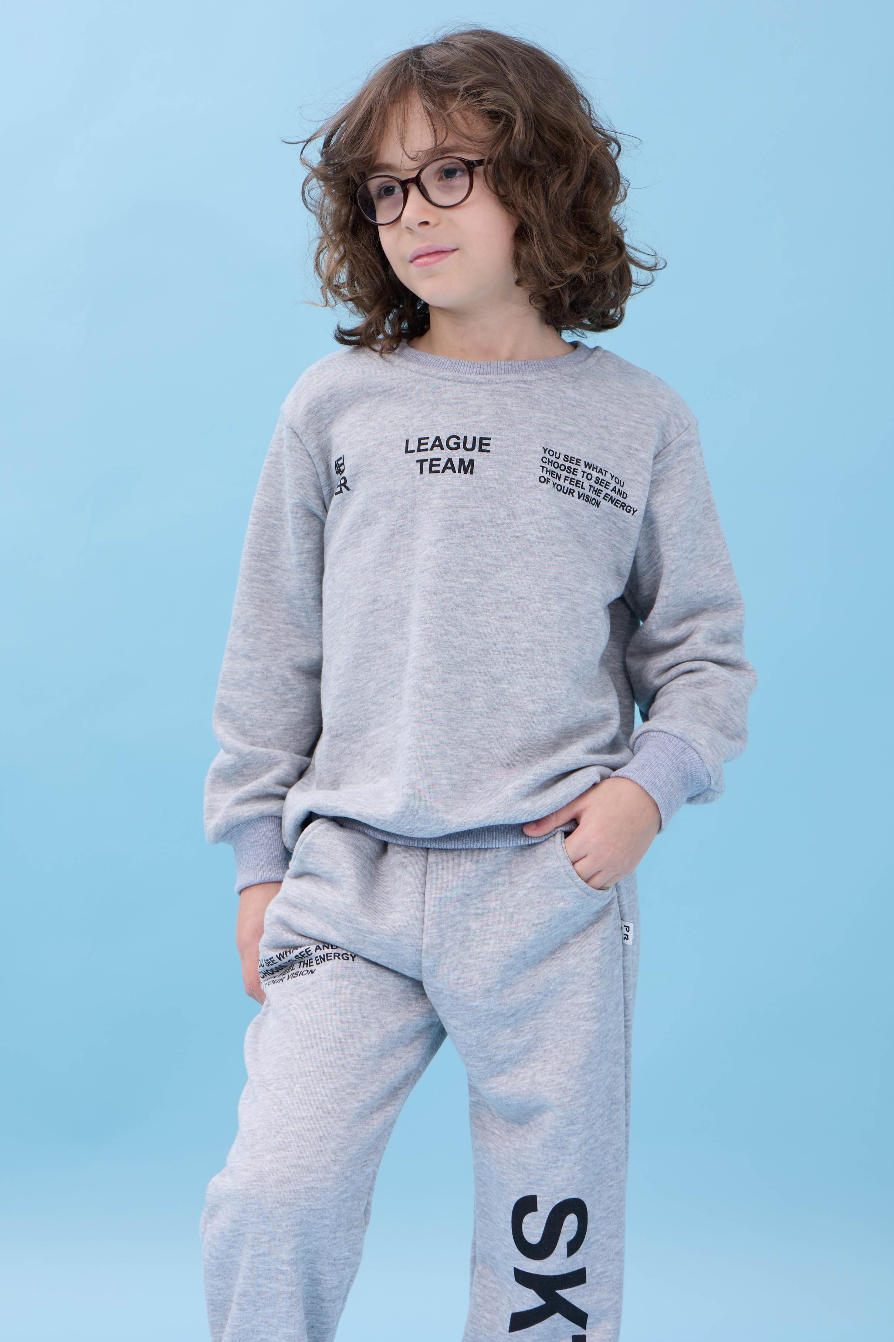 Erkek Çocuk Bisiklet Yaka Baskılı Mevsimlik Alt Üst Takım