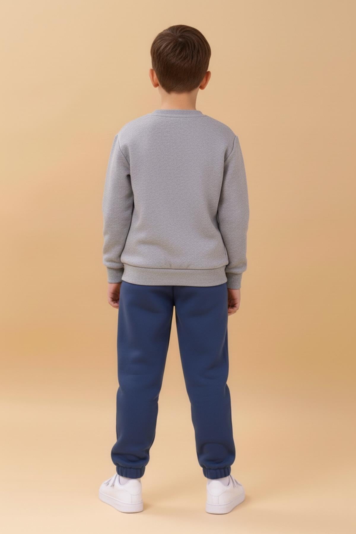 Erkek Çocuk Bisiklet Yaka Nakışlı Kışlık Takım