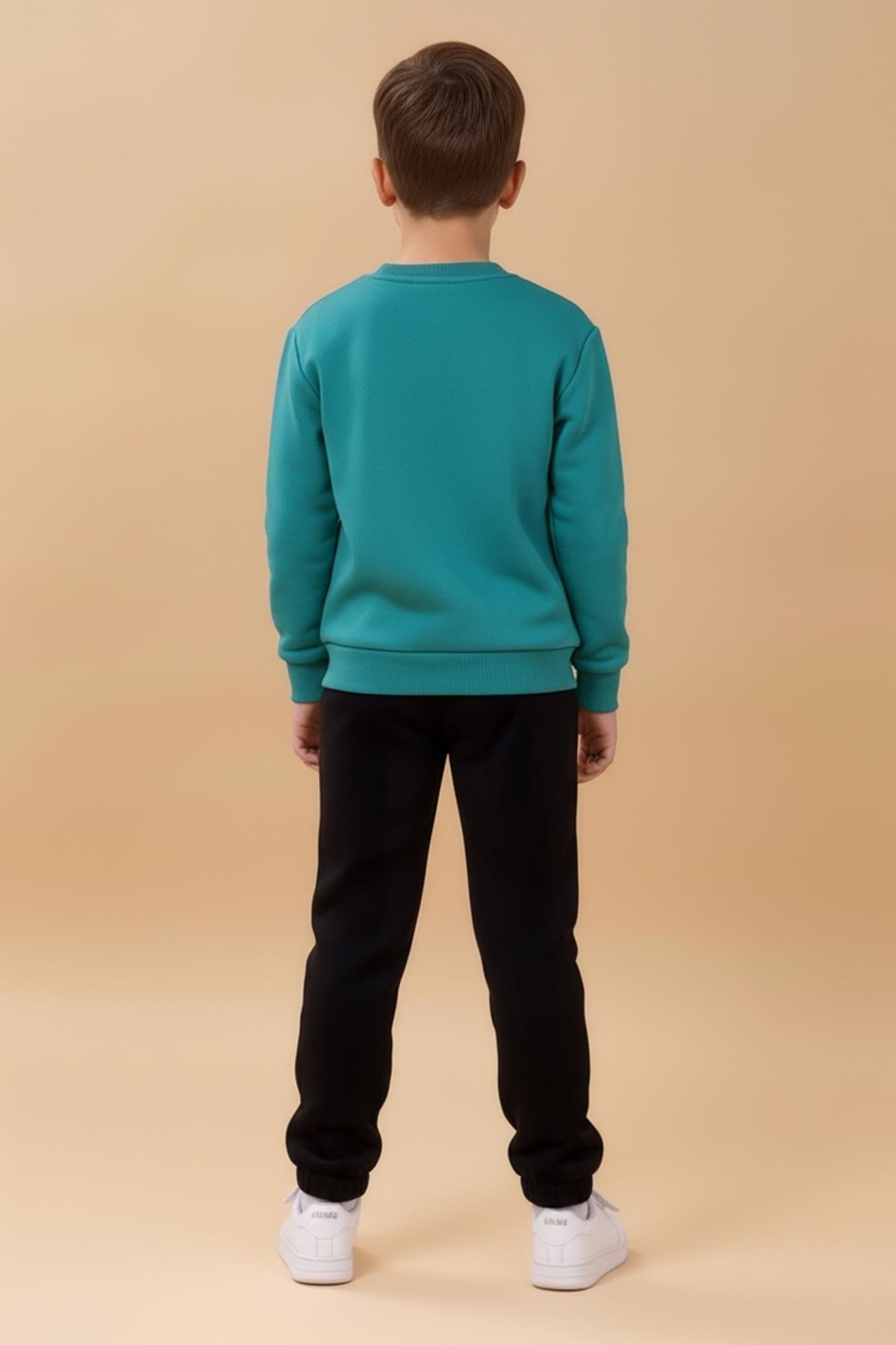 Erkek Çocuk Bisiklet Yaka Nakışlı Kışlık Takım