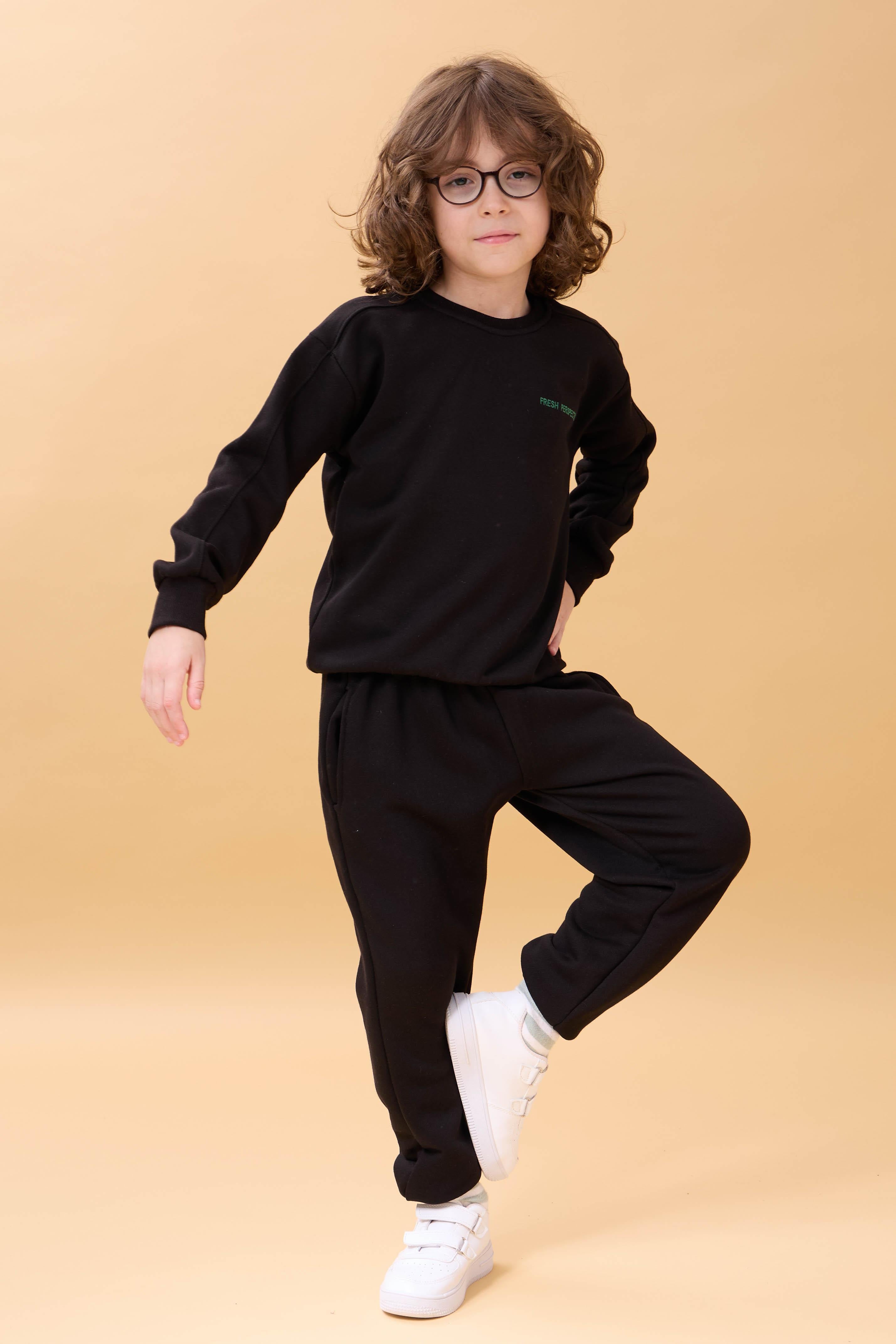 Erkek Çocuk Bisiklet Yaka Nakışlı Mevsimlik İkili Takım