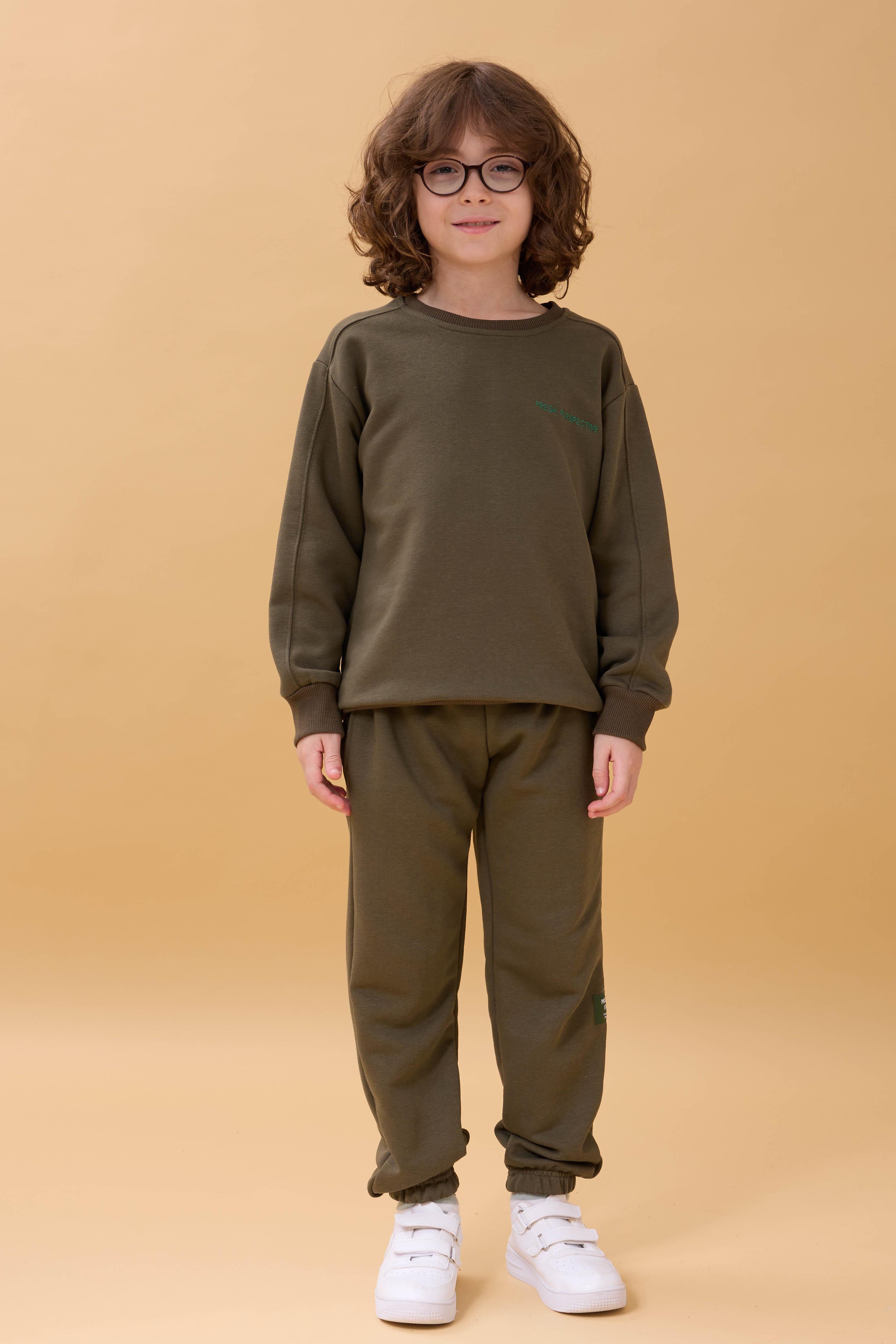 Erkek Çocuk Bisiklet Yaka Nakışlı Mevsimlik İkili Takım