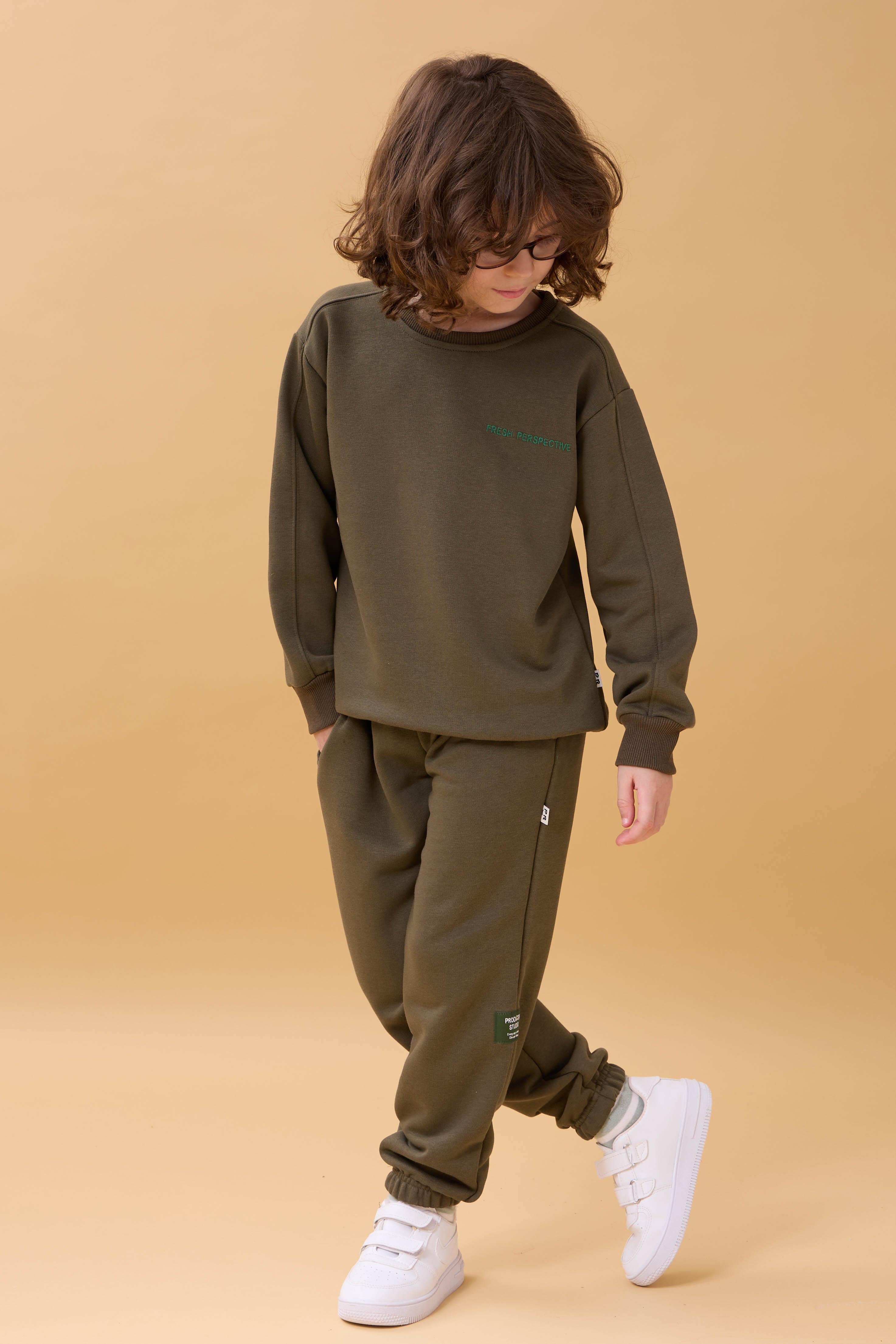 Erkek Çocuk Bisiklet Yaka Nakışlı Mevsimlik İkili Takım