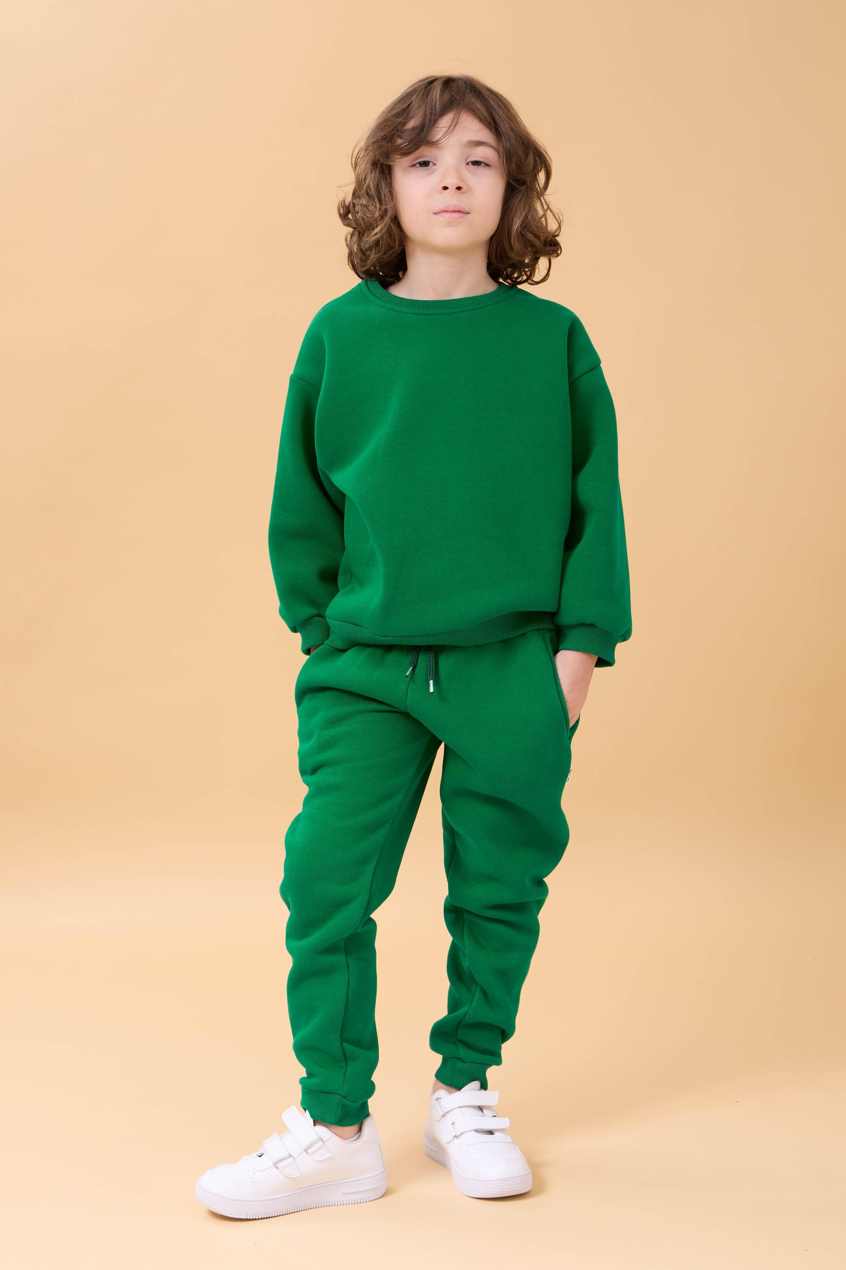 Erkek Çocuk Bisiklet Yaka Şardonlu Kışlık 2'li Eşofman Takımı