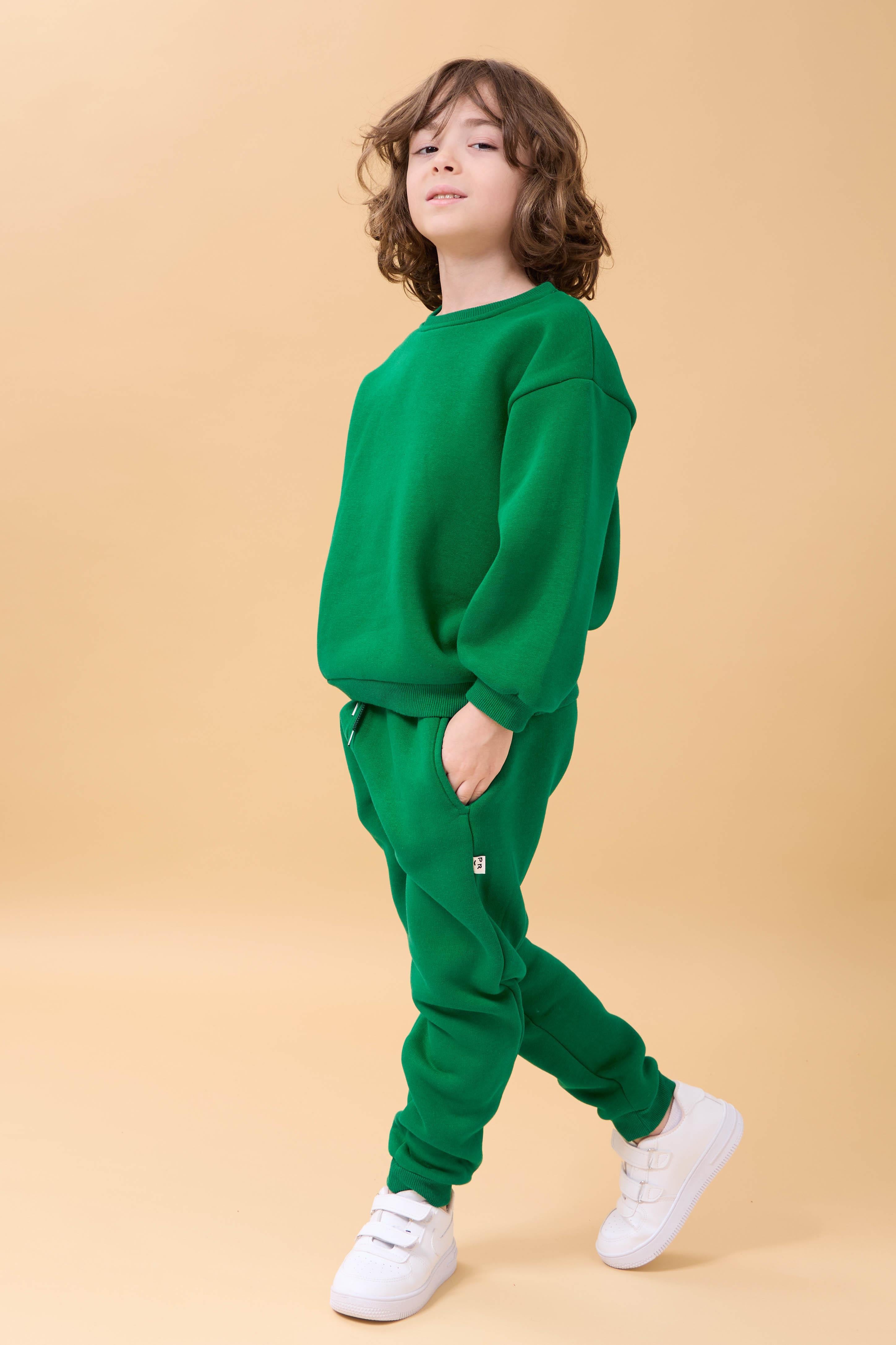 Erkek Çocuk Bisiklet Yaka Şardonlu Kışlık 2'li Eşofman Takımı