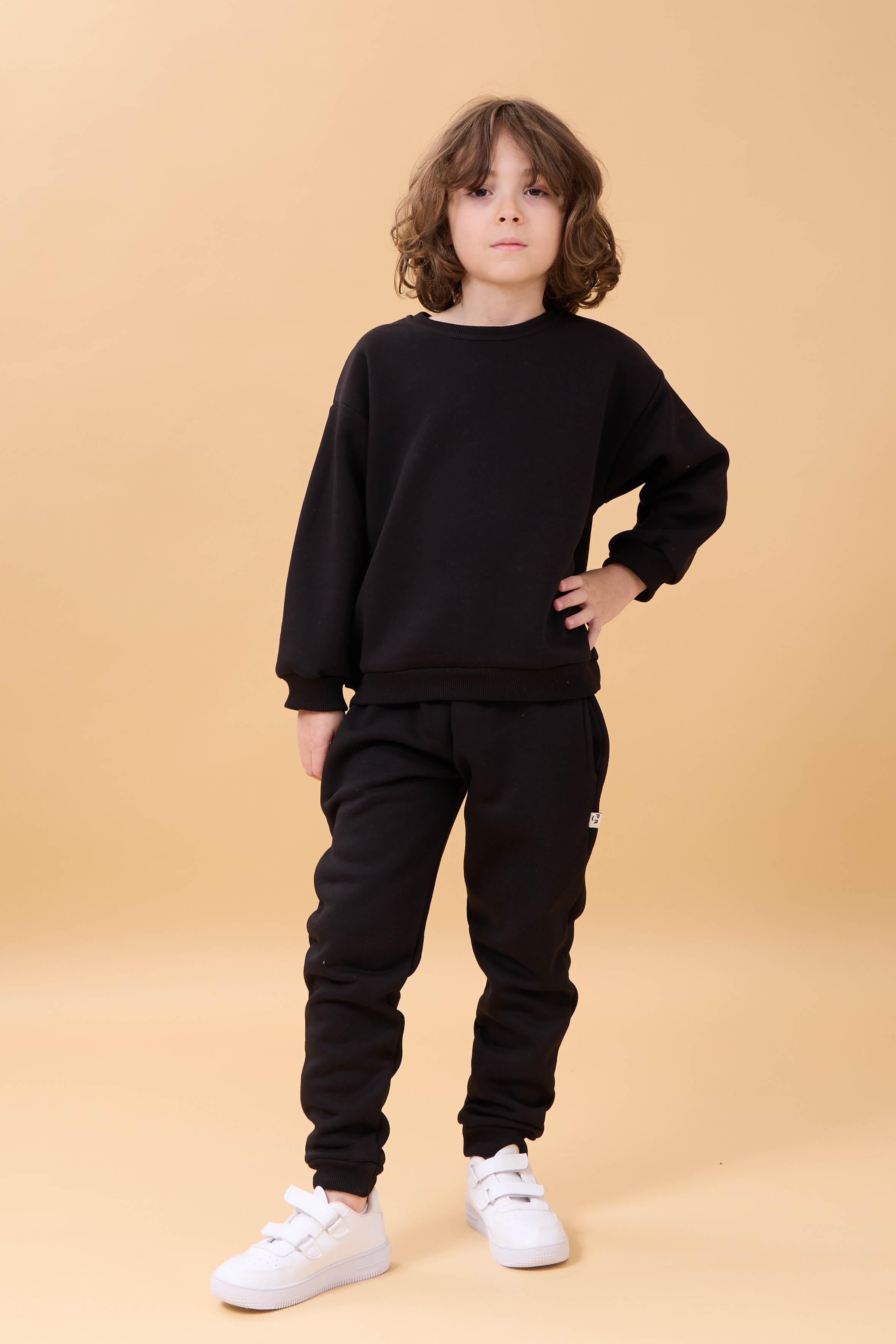 Erkek Çocuk Bisiklet Yaka Şardonlu Kışlık 2'li Eşofman Takımı