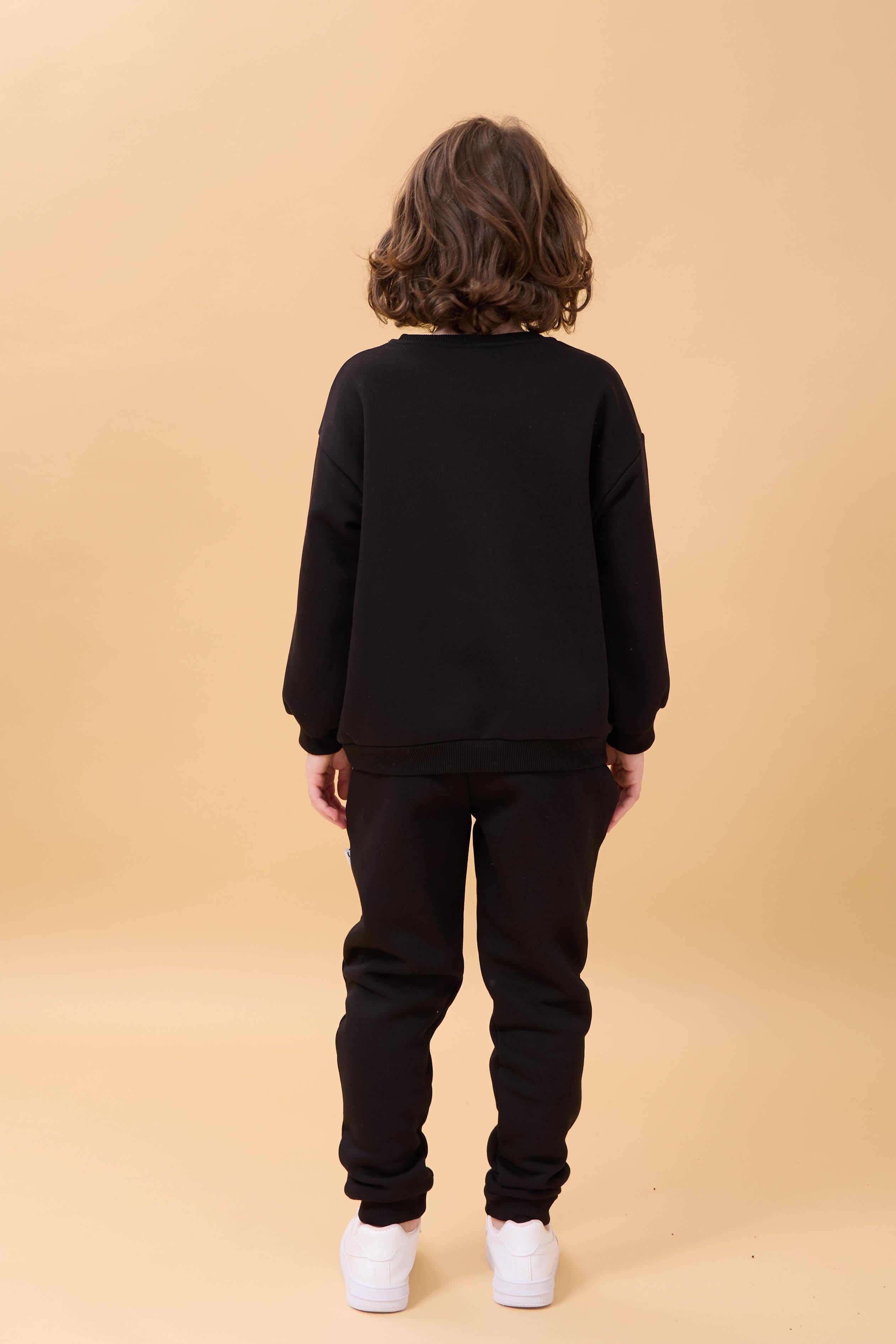 Erkek Çocuk Bisiklet Yaka Şardonlu Kışlık 2'li Eşofman Takımı