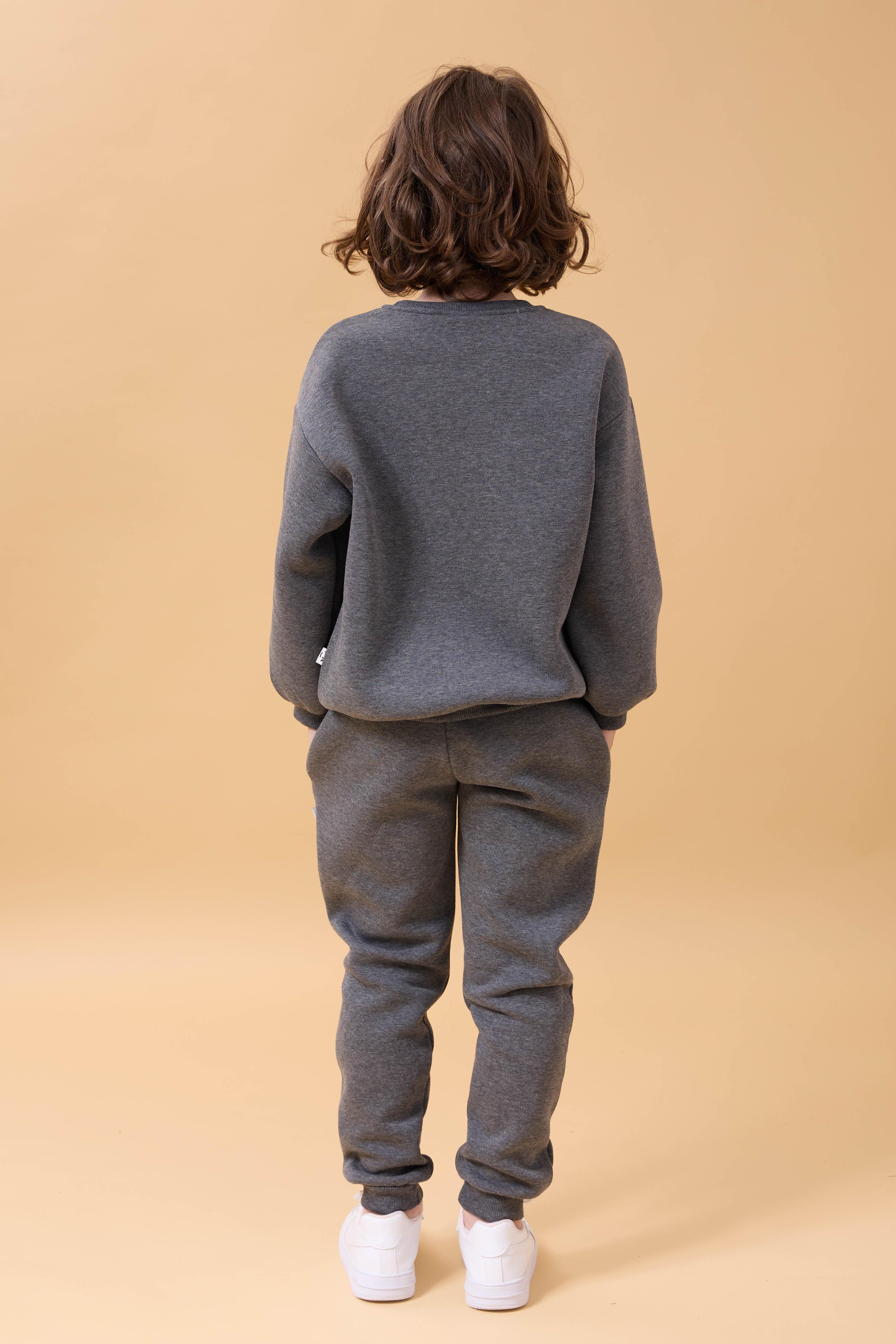 Erkek Çocuk Bisiklet Yaka Şardonlu Kışlık 2'li Eşofman Takımı