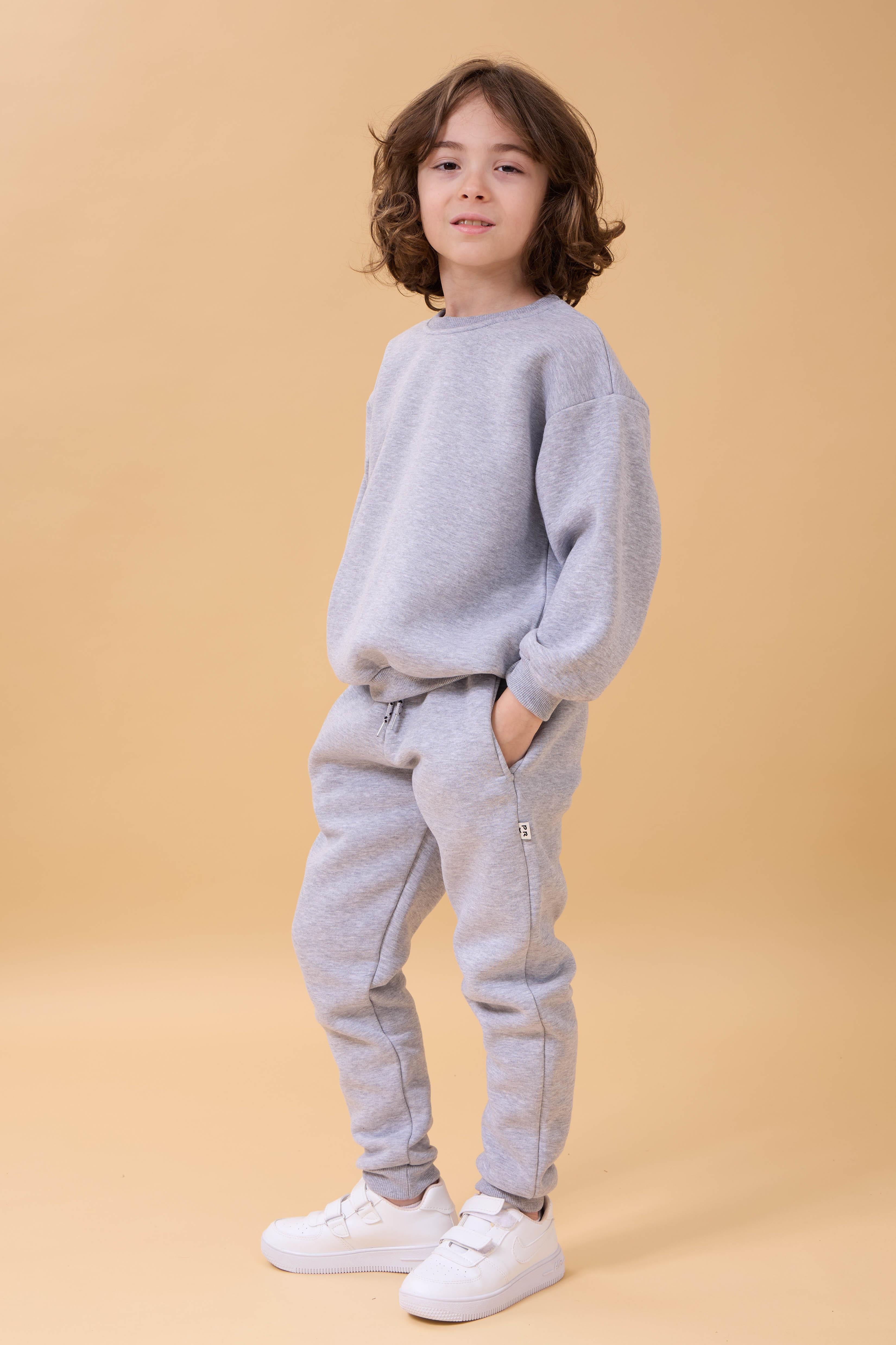 Erkek Çocuk Bisiklet Yaka Şardonlu Kışlık 2'li Eşofman Takımı